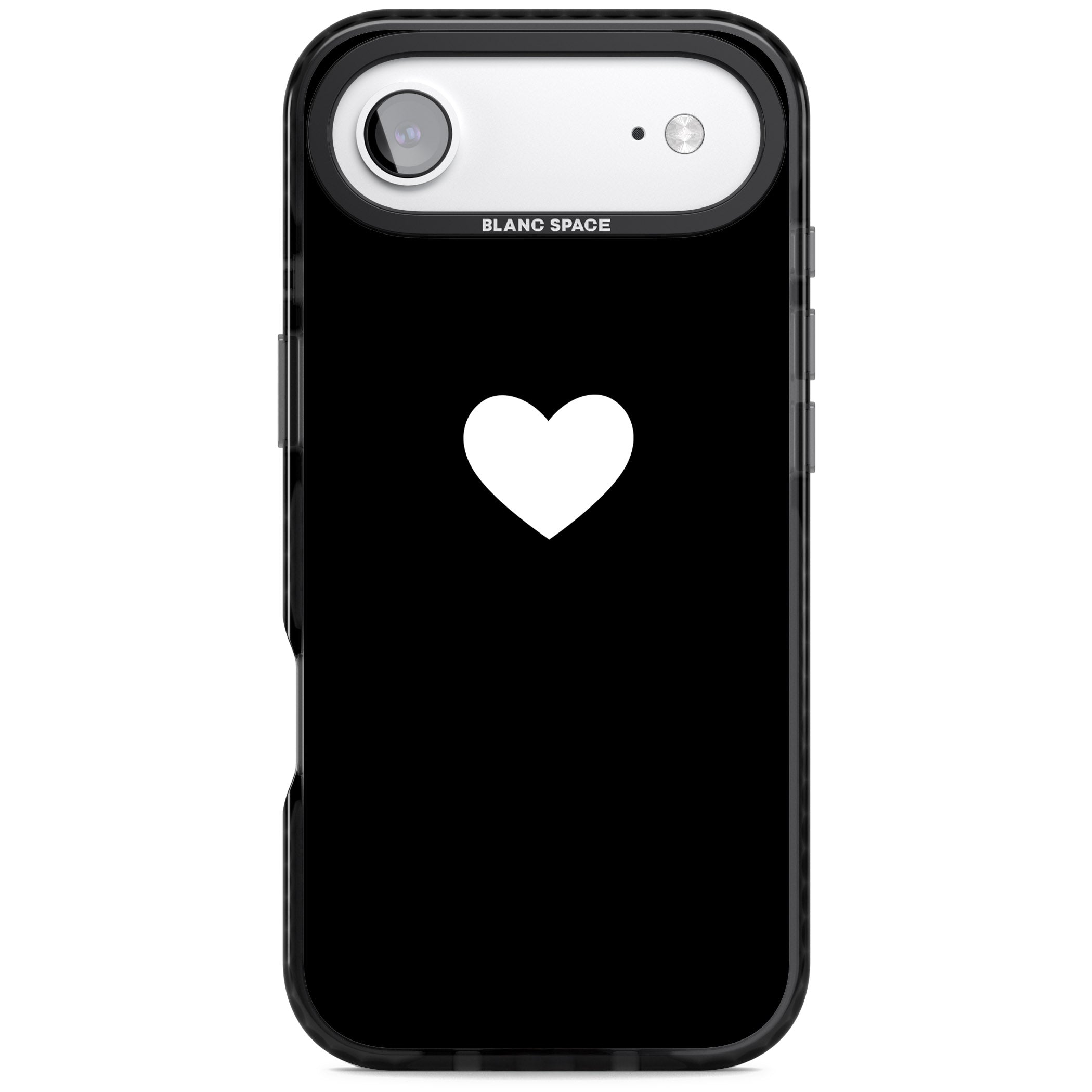 Single Heart Design: White & iPhone 17 Air Impact Pro Black Phone Case