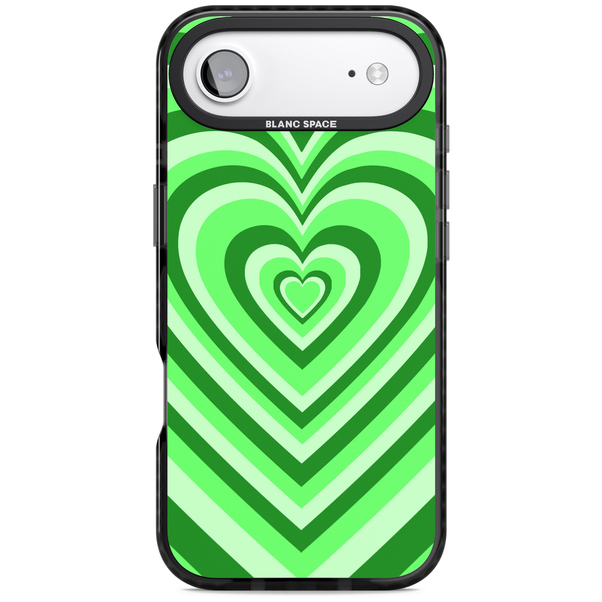 Green Heart Illusion iPhone 17 Air Impact Pro Black Phone Case