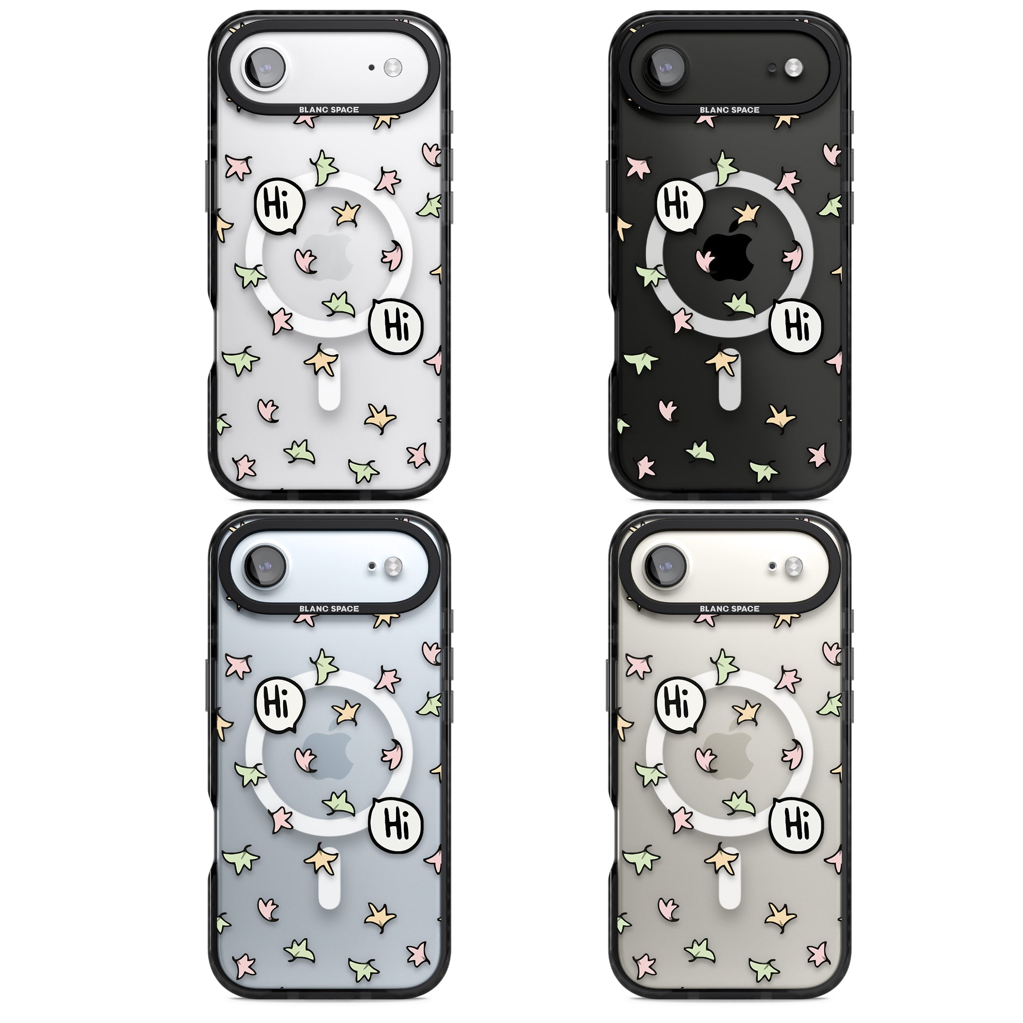 Heartstopper Leaves Pattern iPhone 17 Air Impact Pro Black Phone Case APT Impact Protection