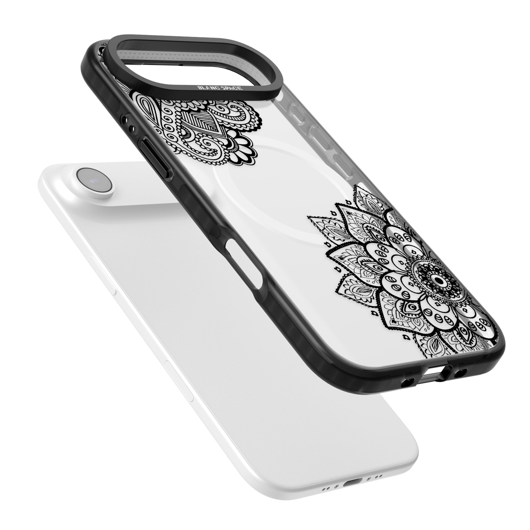 Black Henna Florals iPhone 17 Air Impact Pro Black Phone Case Colours