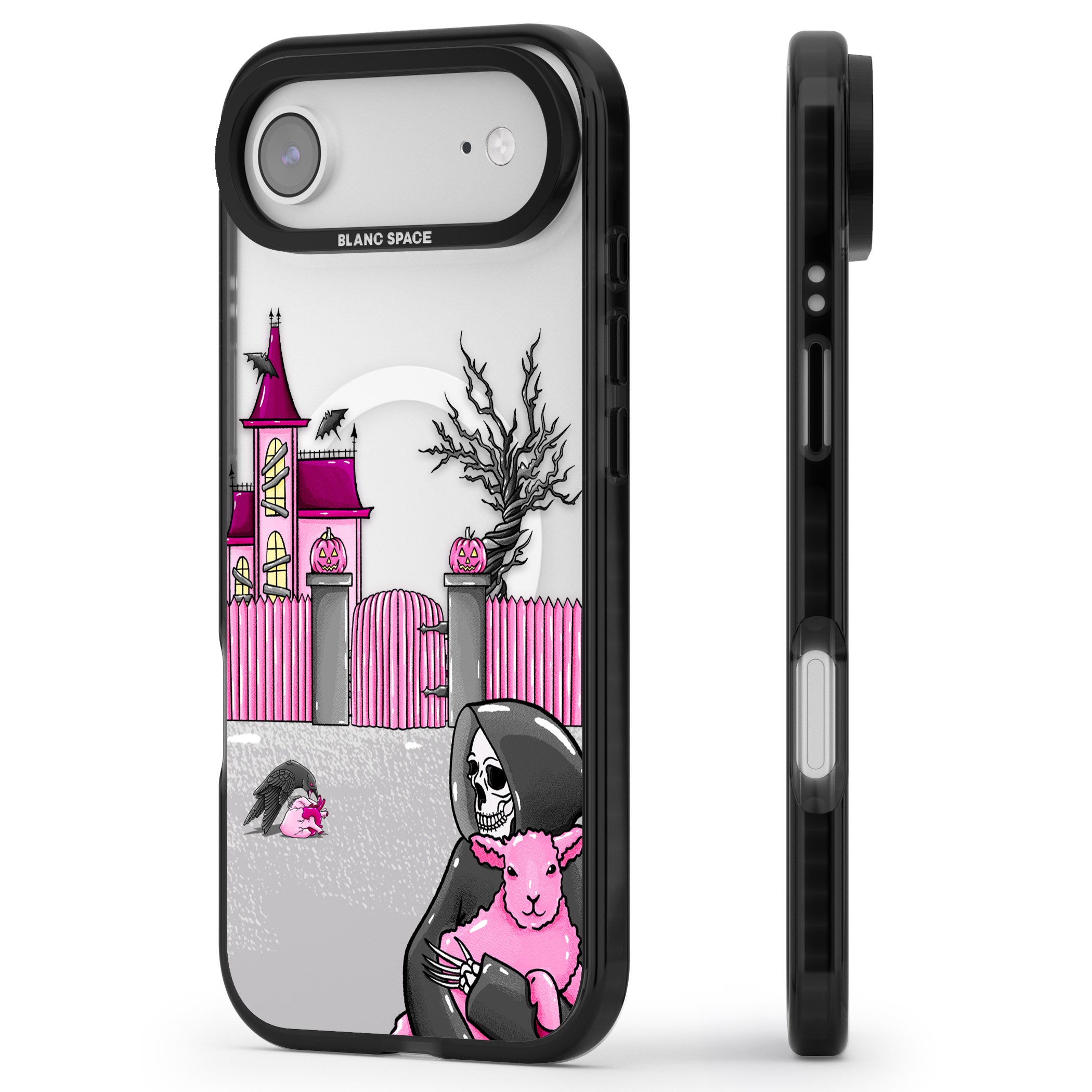 Left With My Heart iPhone 17 Air Impact Pro Black Phone Case Side Profile