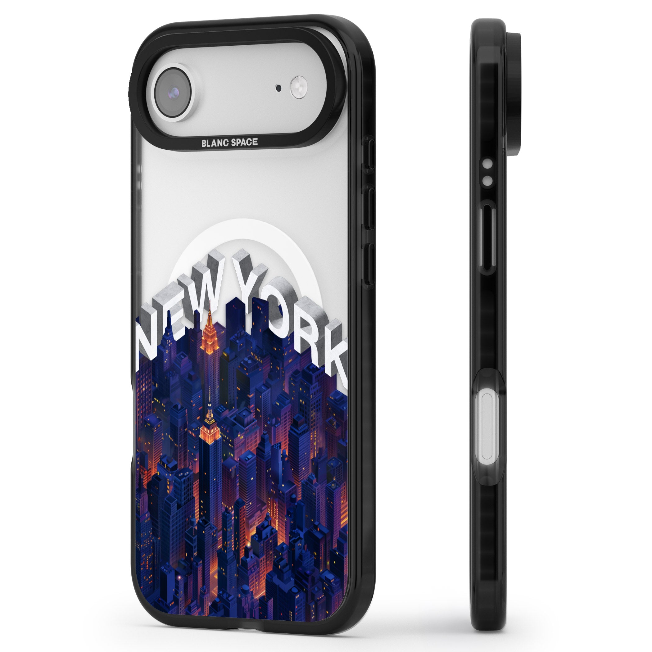 New York City iPhone 17 Air Impact Pro Black Phone Case Side Profile