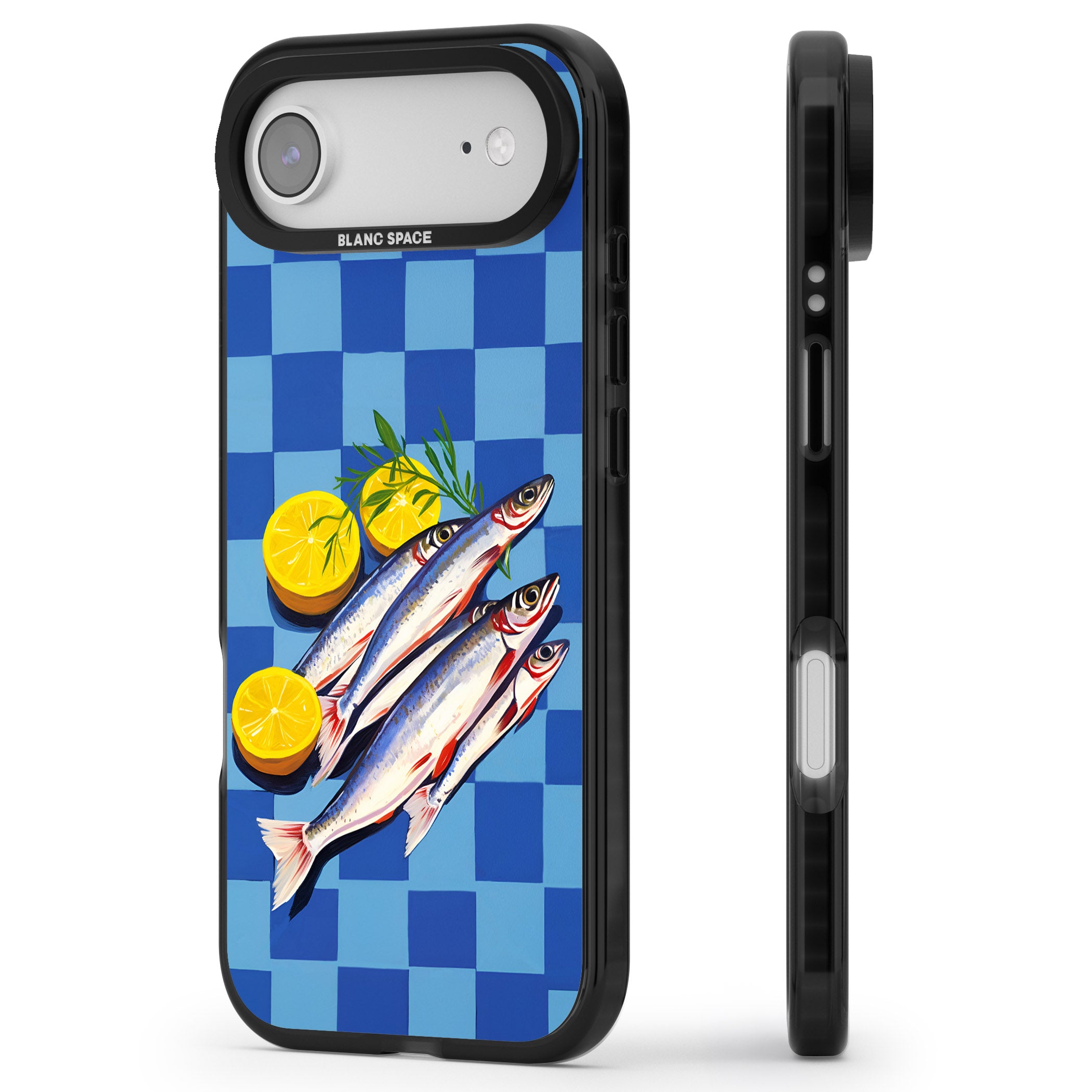 Fish & Lemons iPhone 17 Air Impact Pro Black Phone Case Side Profile