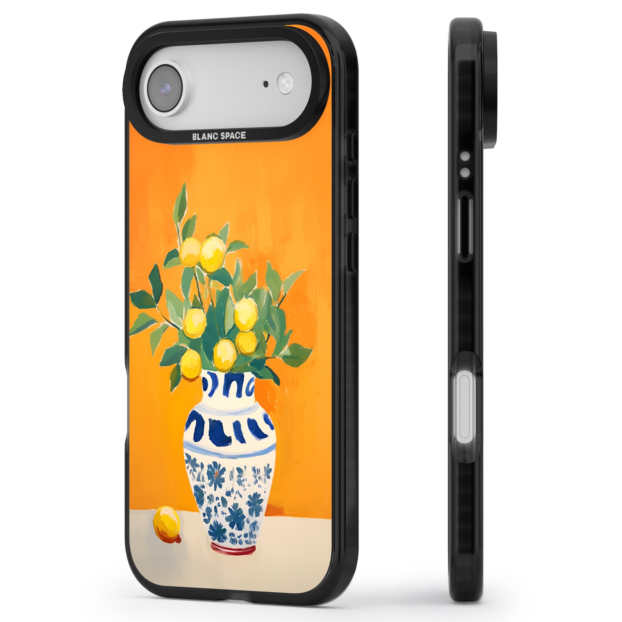 Lemon Vase iPhone 17 Air Impact Pro Black Phone Case Side Profile
