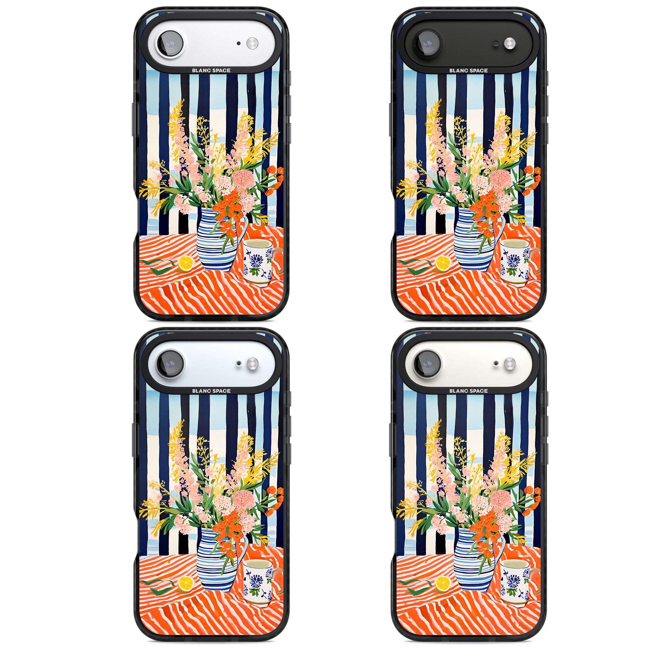 Seaside Flowers iPhone 17 Air Impact Pro Black Phone Case APT Impact Protection