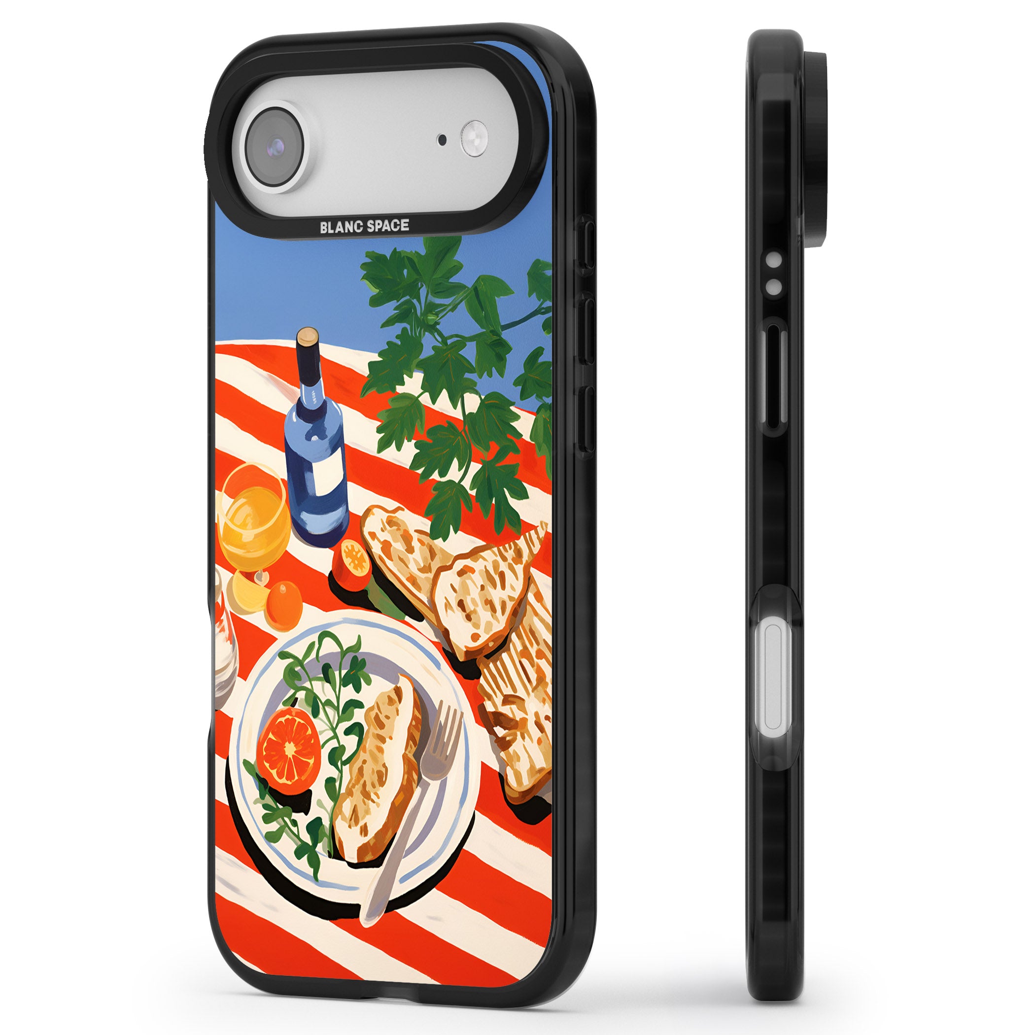 Mediterranean Lunch Table iPhone 17 Air Impact Pro Black Phone Case Side Profile