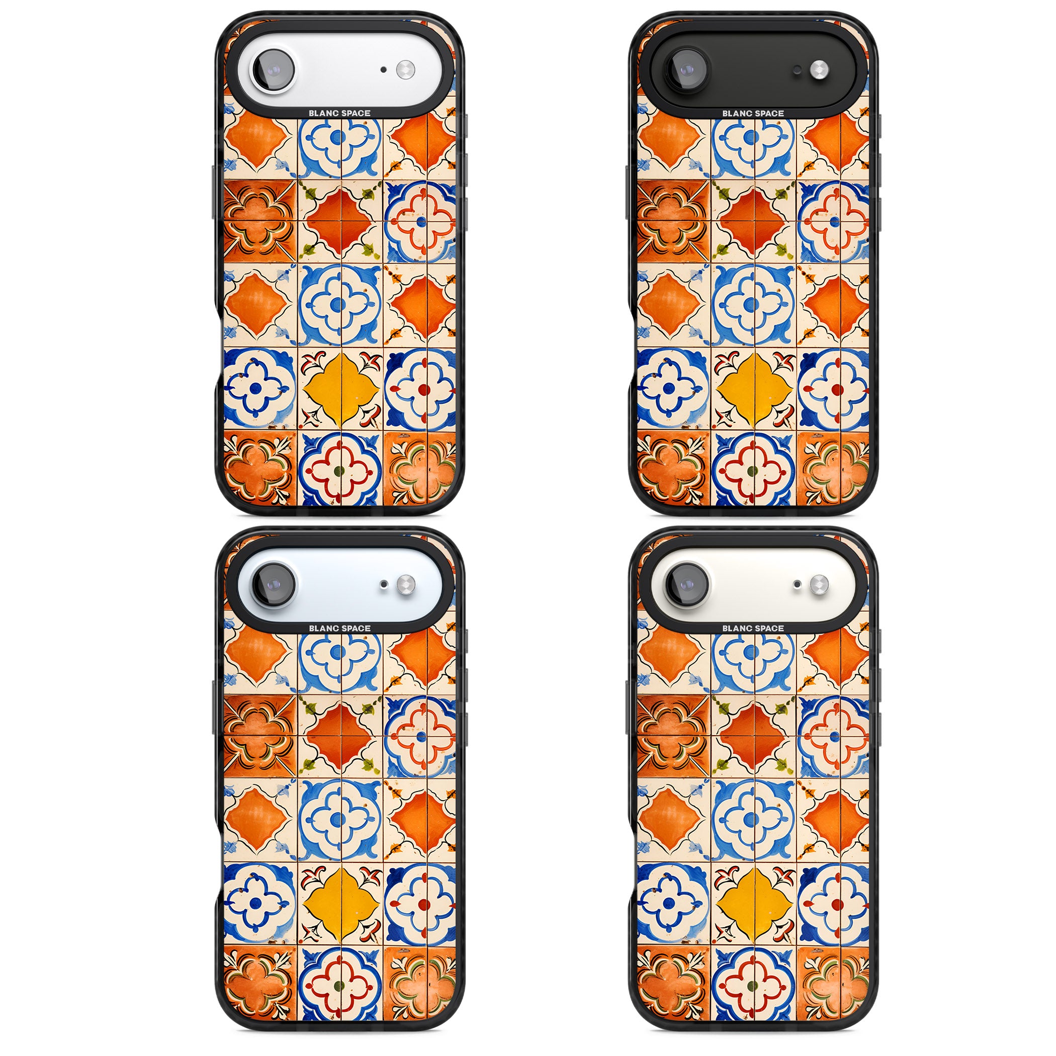 Spanish Mosaic Tiles iPhone 17 Air Impact Pro Black Phone Case APT Impact Protection