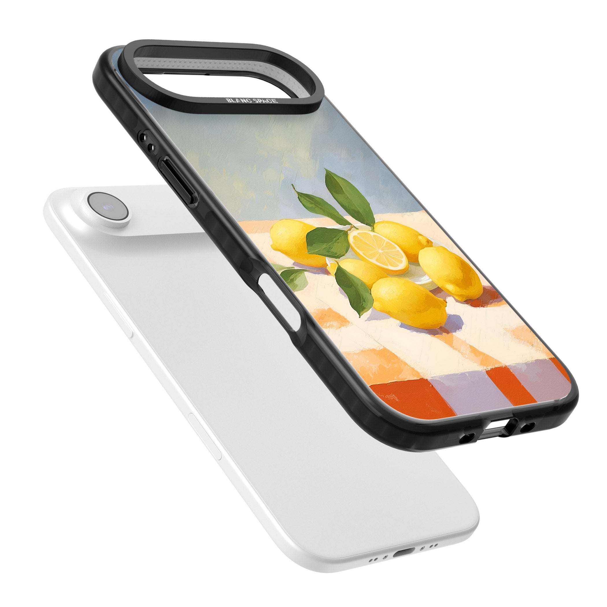 Lemons on Checkered Cloth iPhone 17 Air Impact Pro Black Phone Case Colours