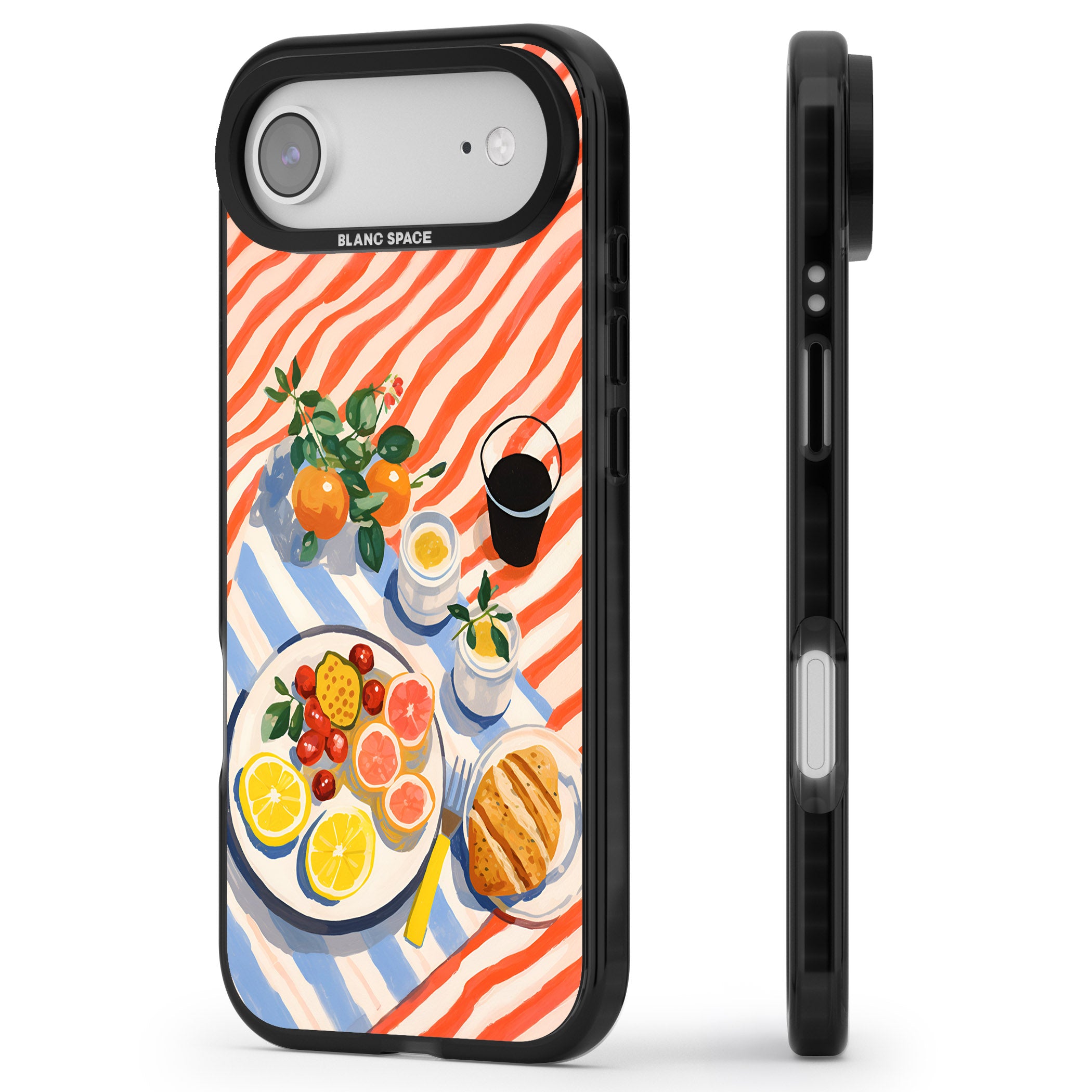 Citrus Picnic iPhone 17 Air Impact Pro Black Phone Case Side Profile