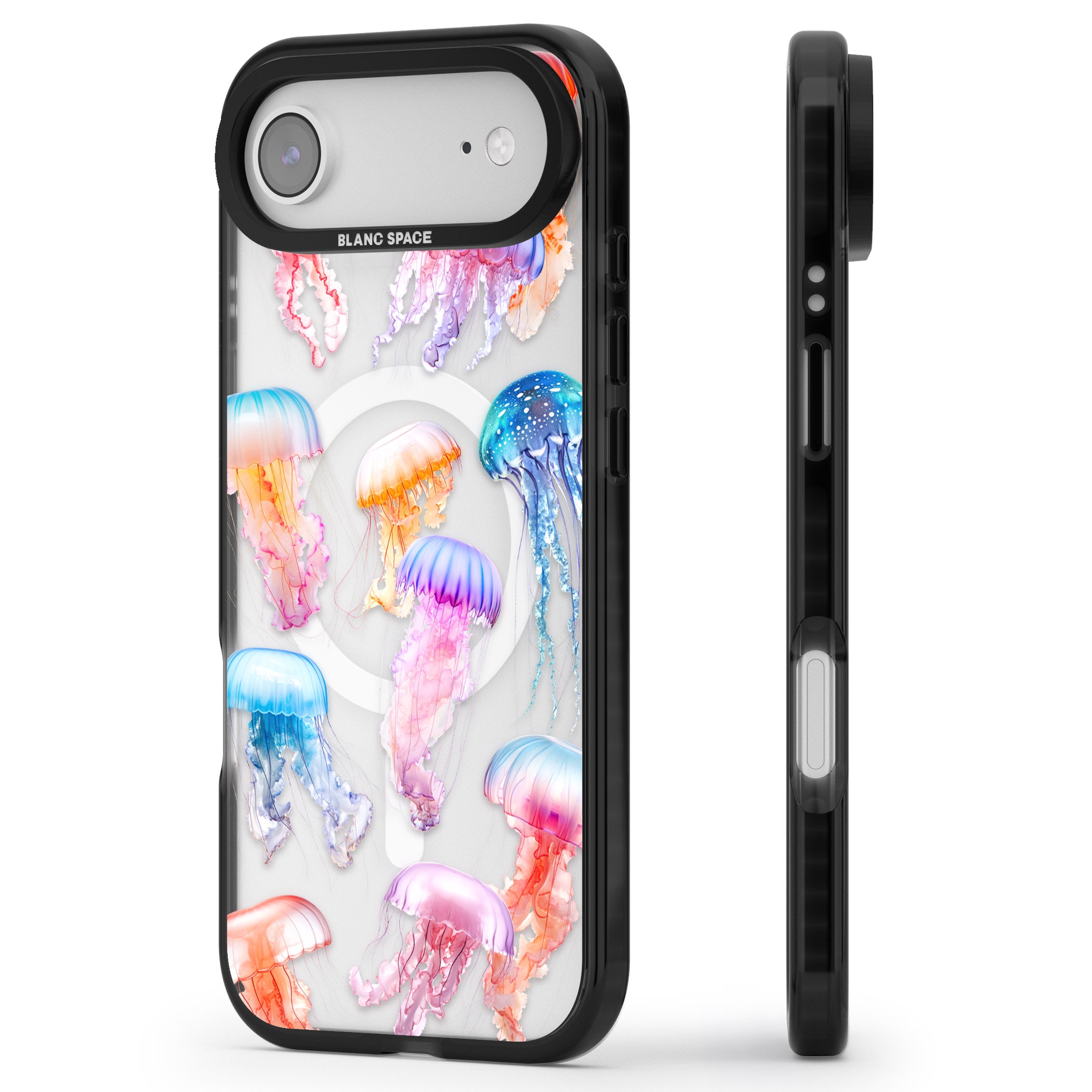 Vibrant Jellyfish iPhone 17 Air Impact Pro Black Phone Case Side Profile