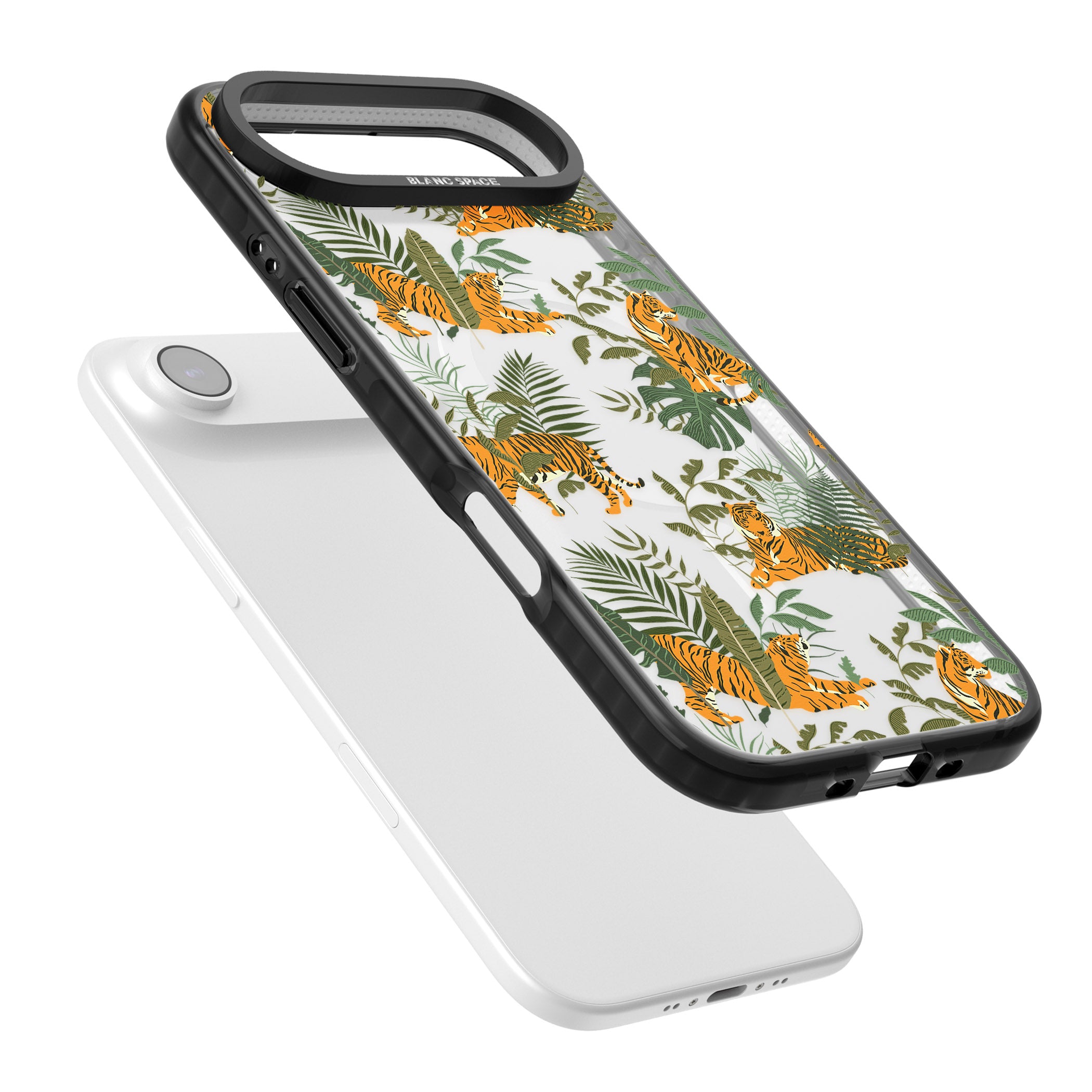 Tiger & Fern Jungle iPhone 17 Air Impact Pro Black Phone Case Colours