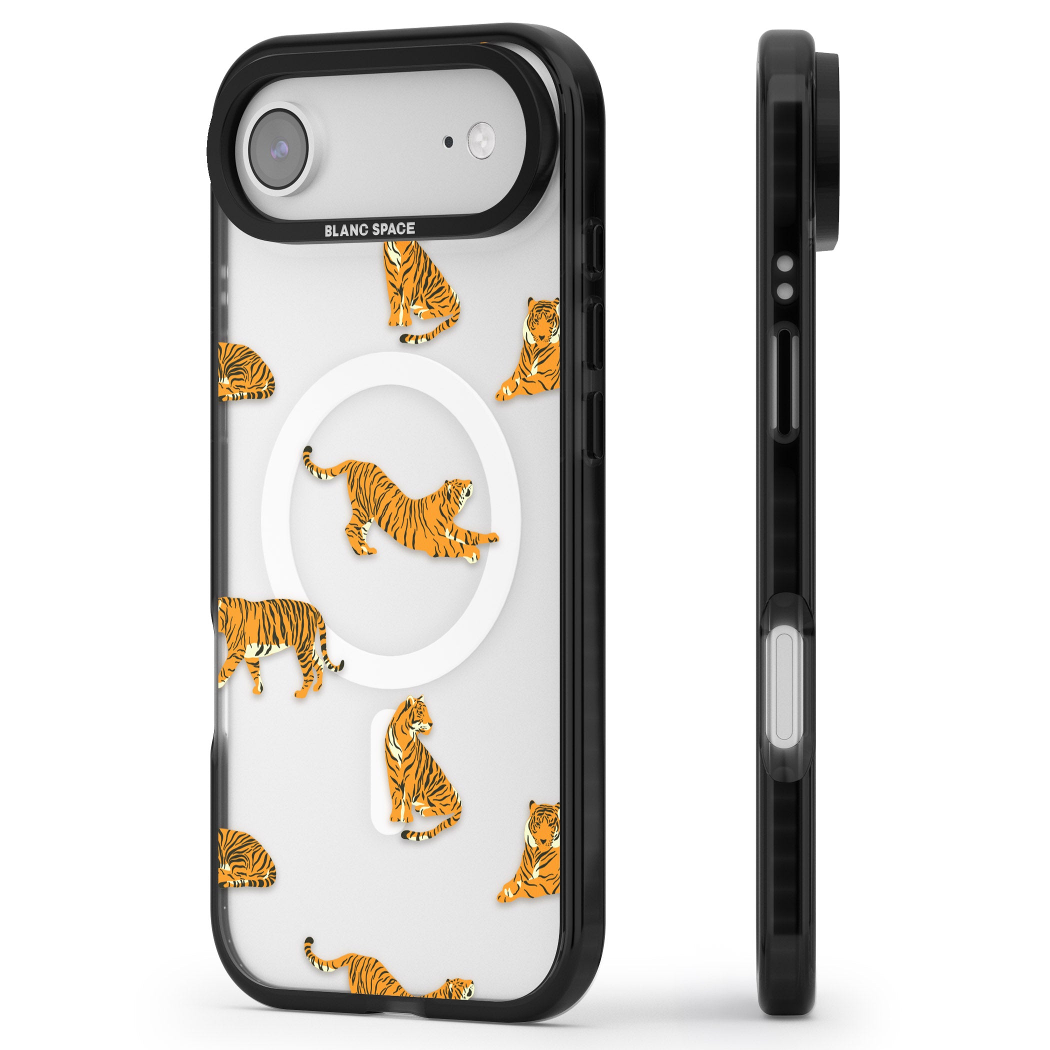 Clear Tiger Jungle iPhone 17 Air Impact Pro Black Phone Case Side Profile