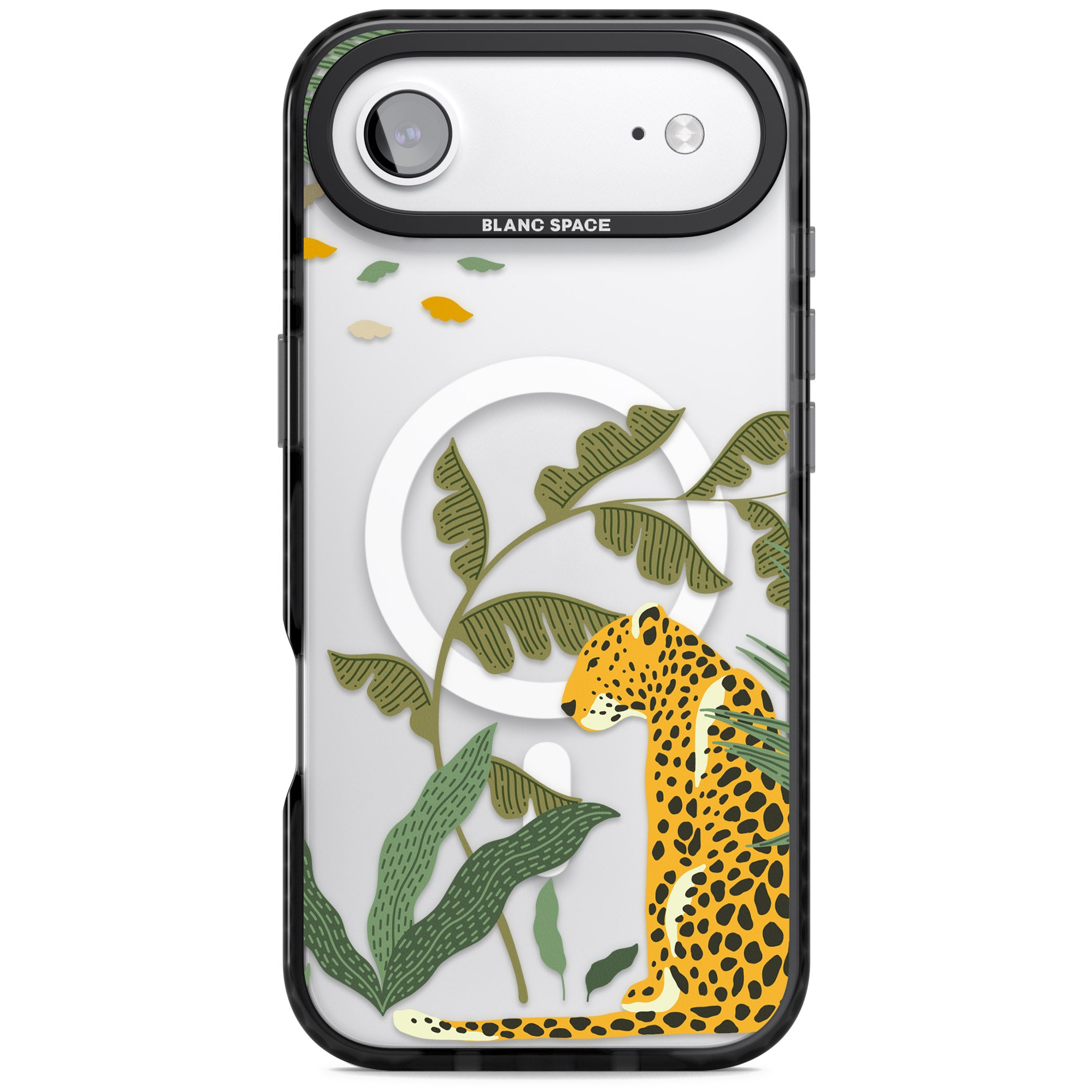 Large Jungle Cat Pattern iPhone 17 Air Impact Pro Black Phone Case