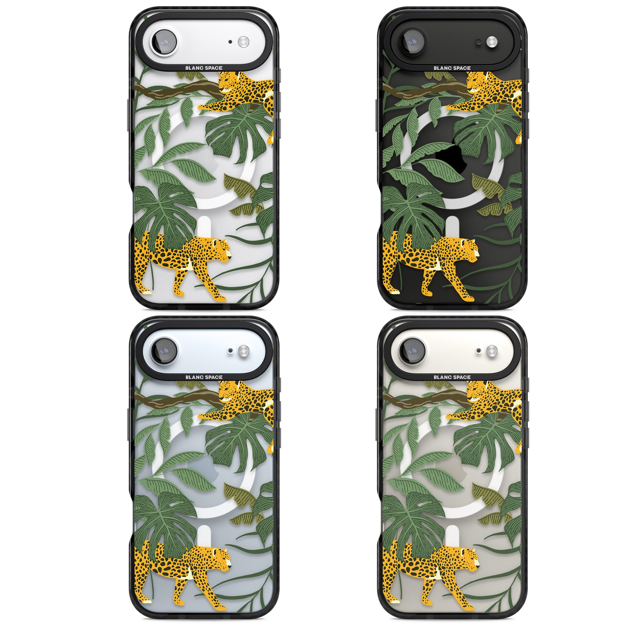 Jungle Cat Pattern iPhone 17 Air Impact Pro Black Phone Case APT Impact Protection