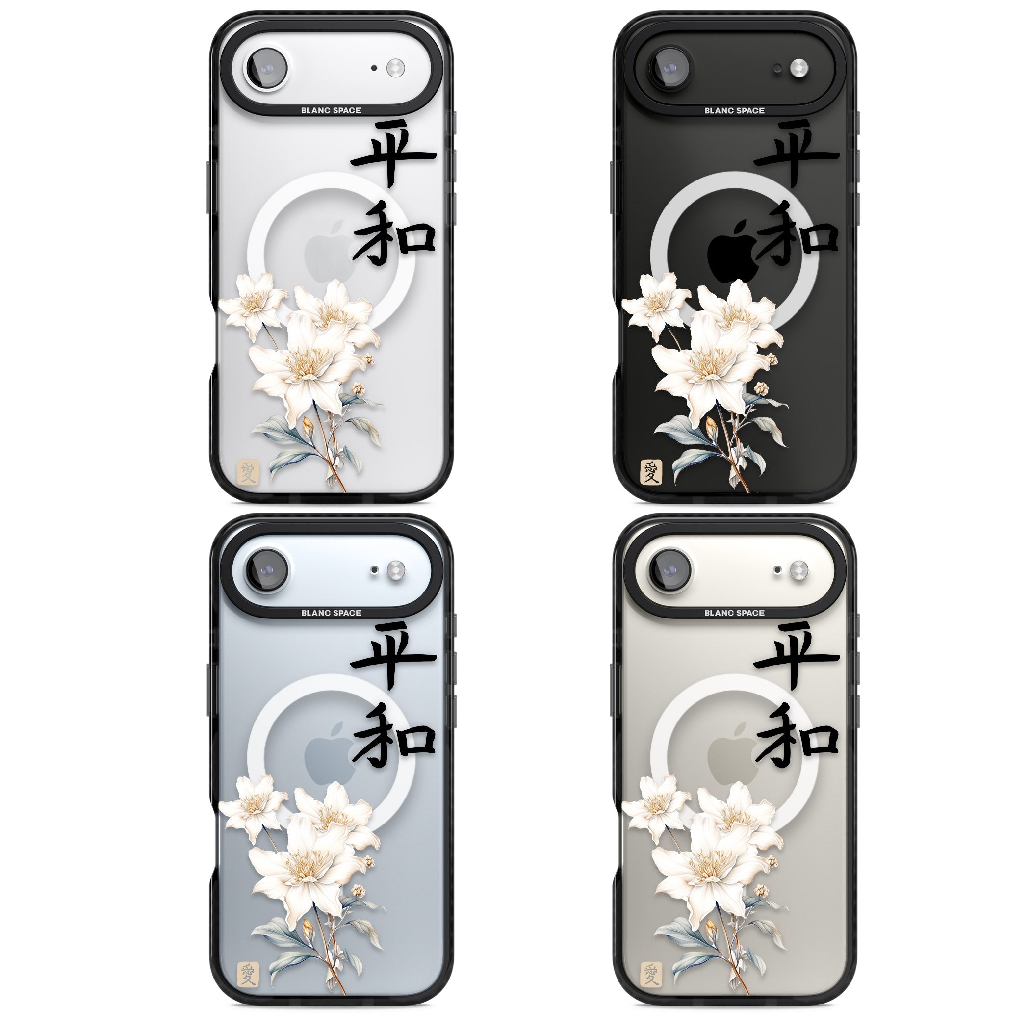 Peace And Flowers iPhone 17 Air Impact Pro Black Phone Case APT Impact Protection