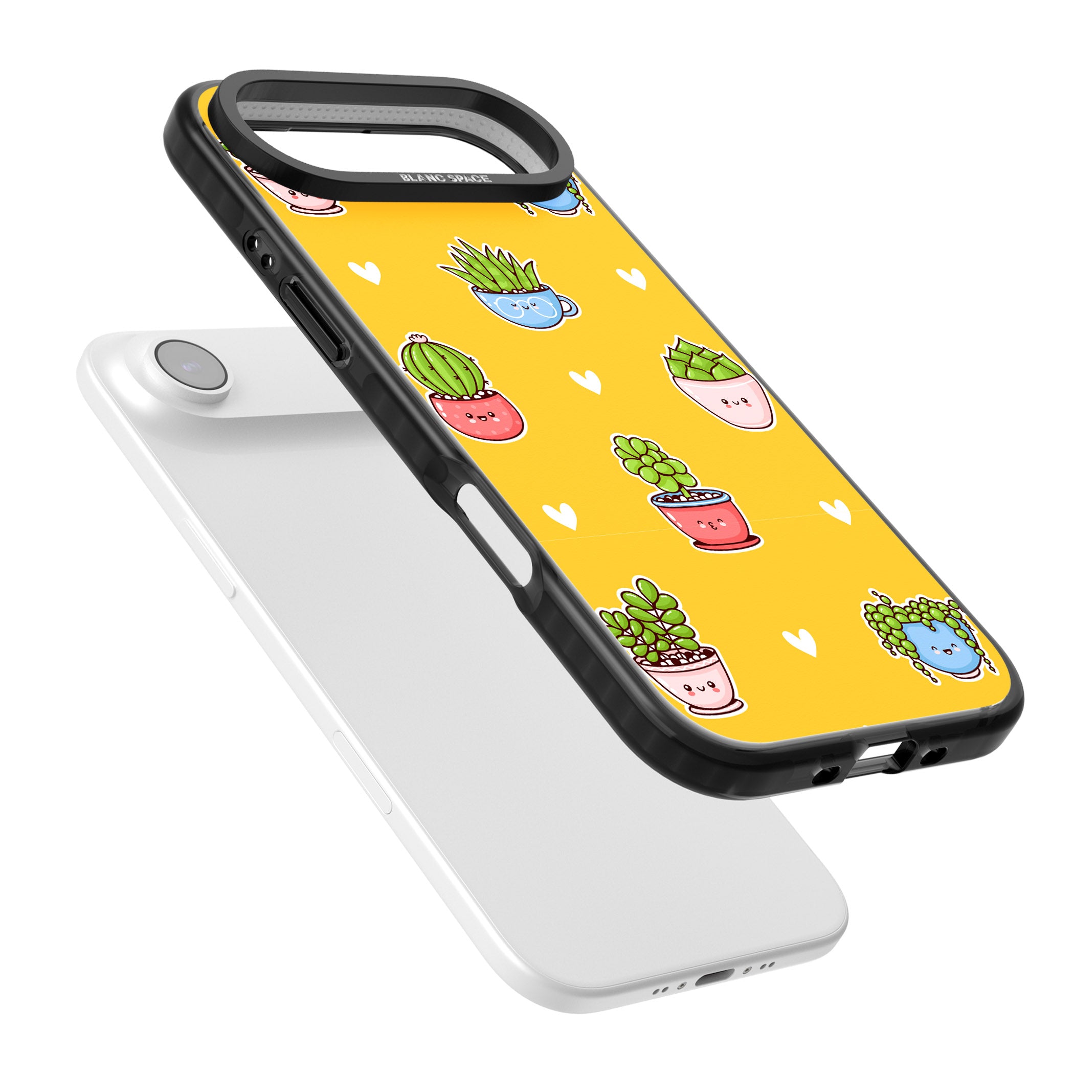 Plant Faces Kawaii Pattern iPhone 17 Air Impact Pro Black Phone Case Colours