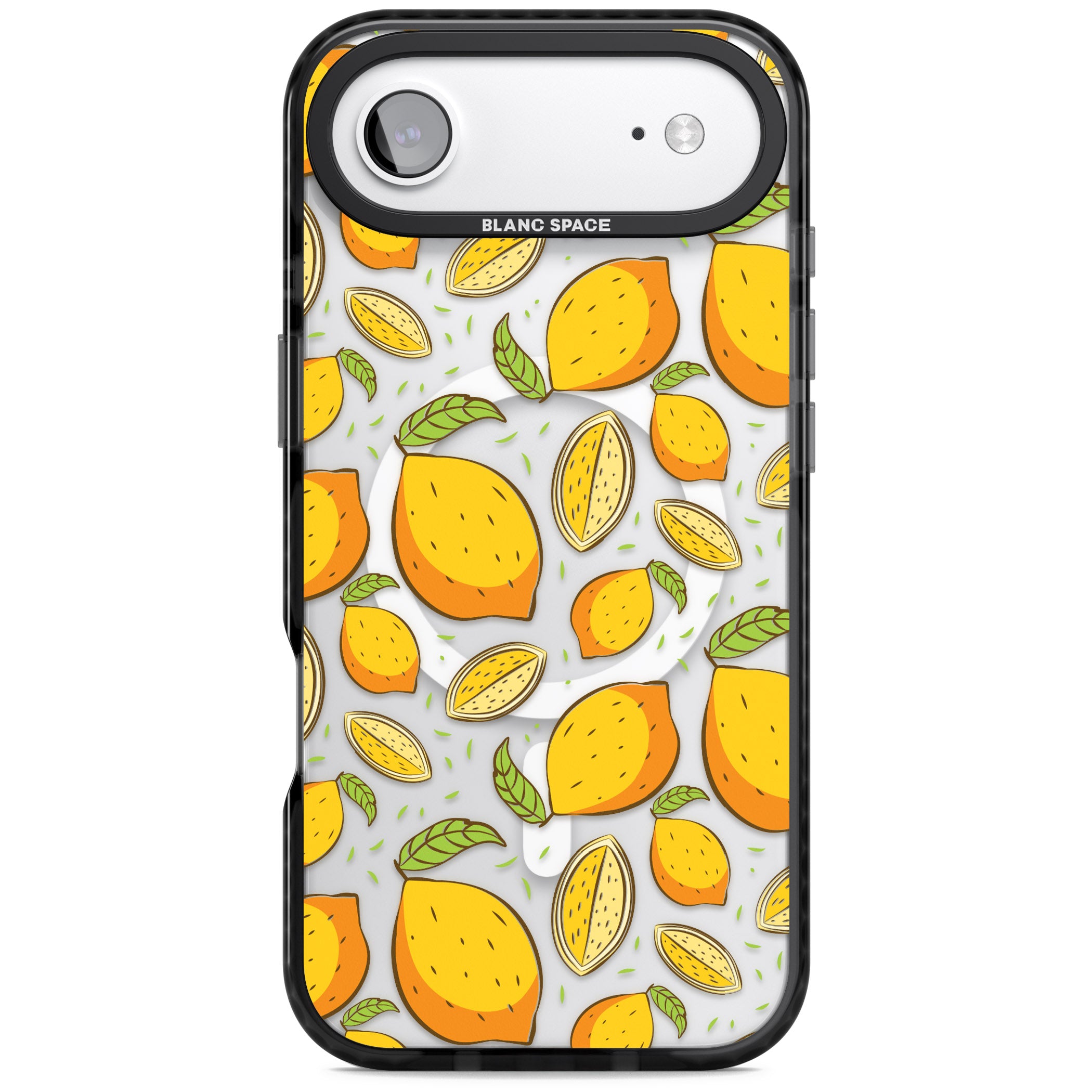 Lemon Pattern iPhone 17 Air Impact Pro Black Phone Case