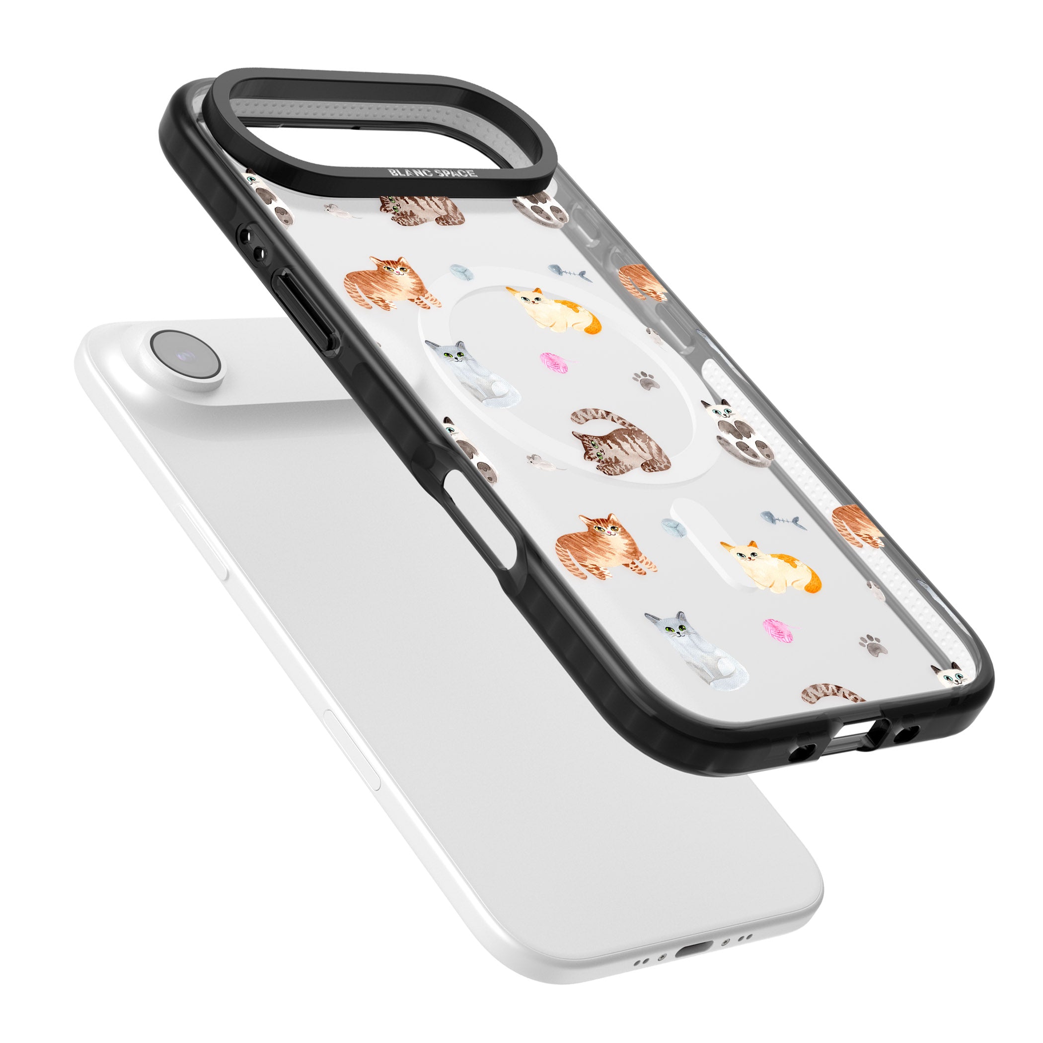 Playful Cats iPhone 17 Air Impact Pro Black Phone Case Colours