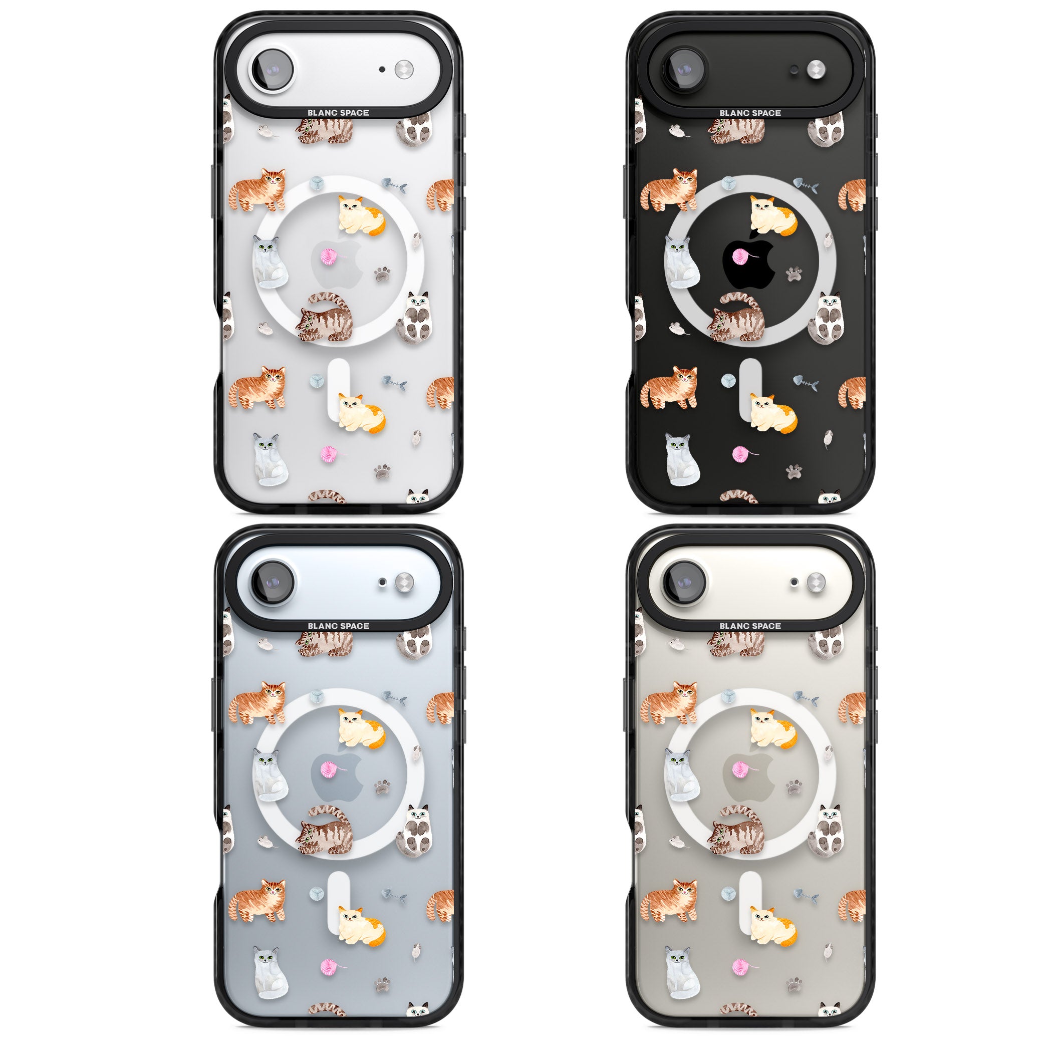 Playful Cats iPhone 17 Air Impact Pro Black Phone Case APT Impact Protection