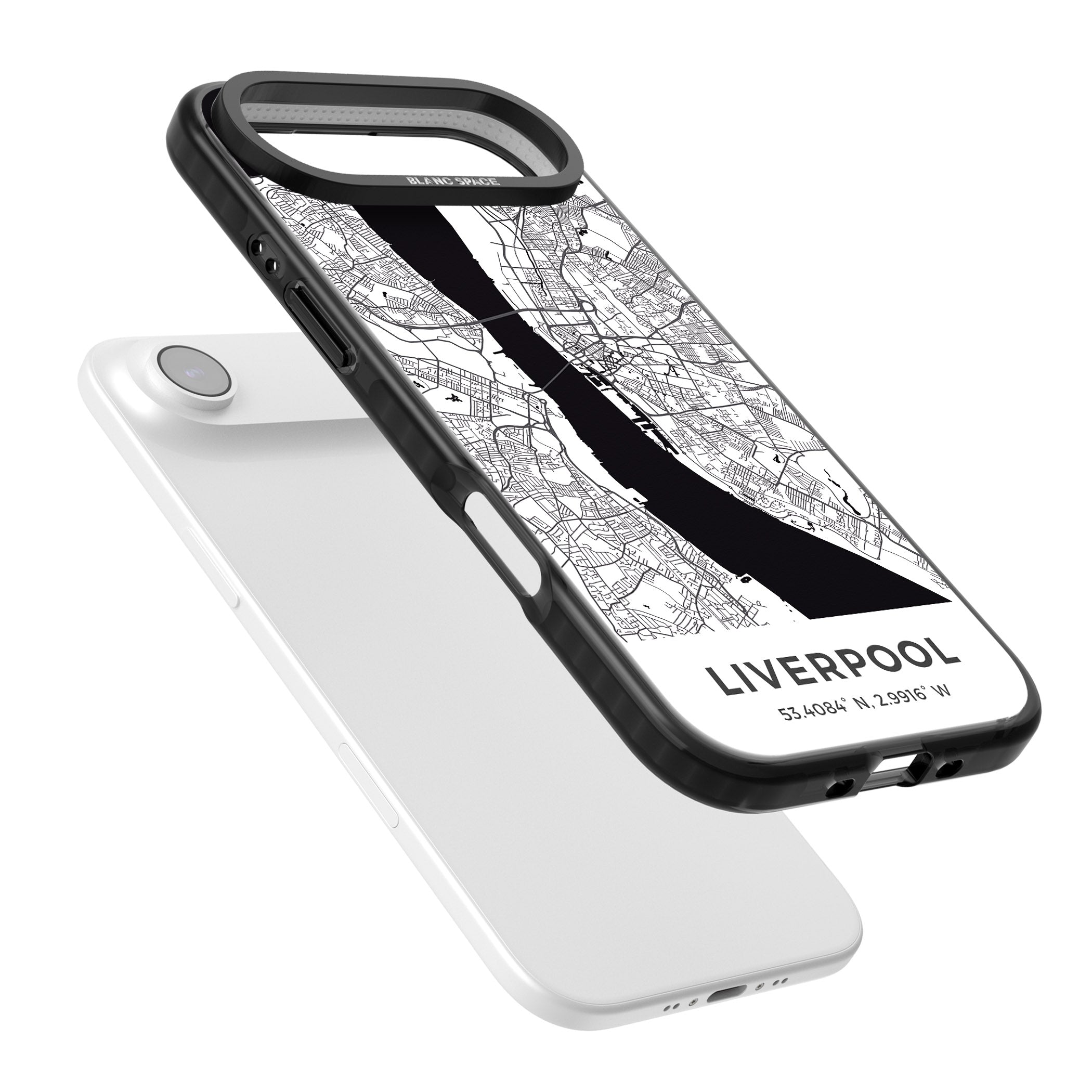 Liverpool Map iPhone 17 Air Impact Pro Black Phone Case Colours