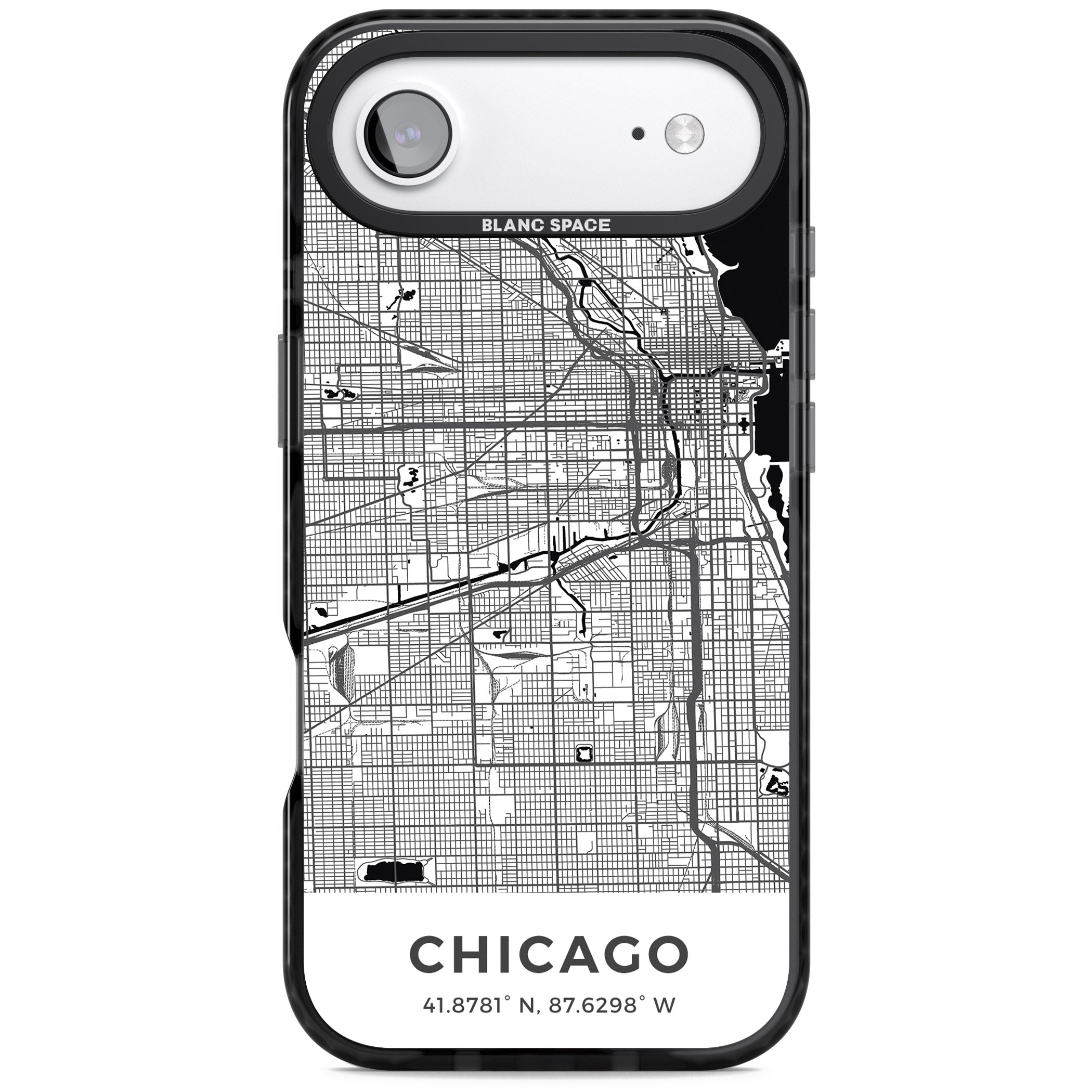 Chicago Map iPhone 17 Air Impact Pro Black Phone Case