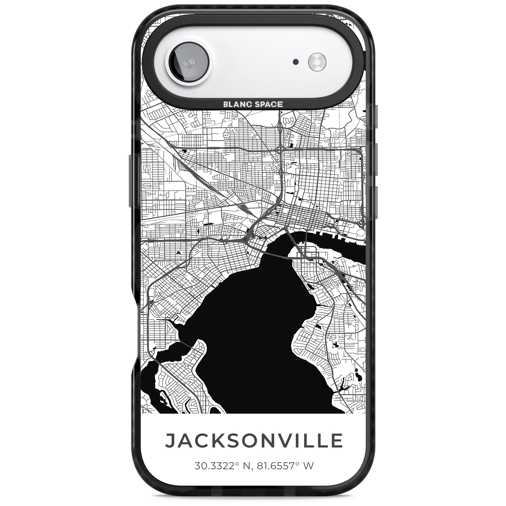 Jacksonville Map iPhone 17 Air Impact Pro Black Phone Case