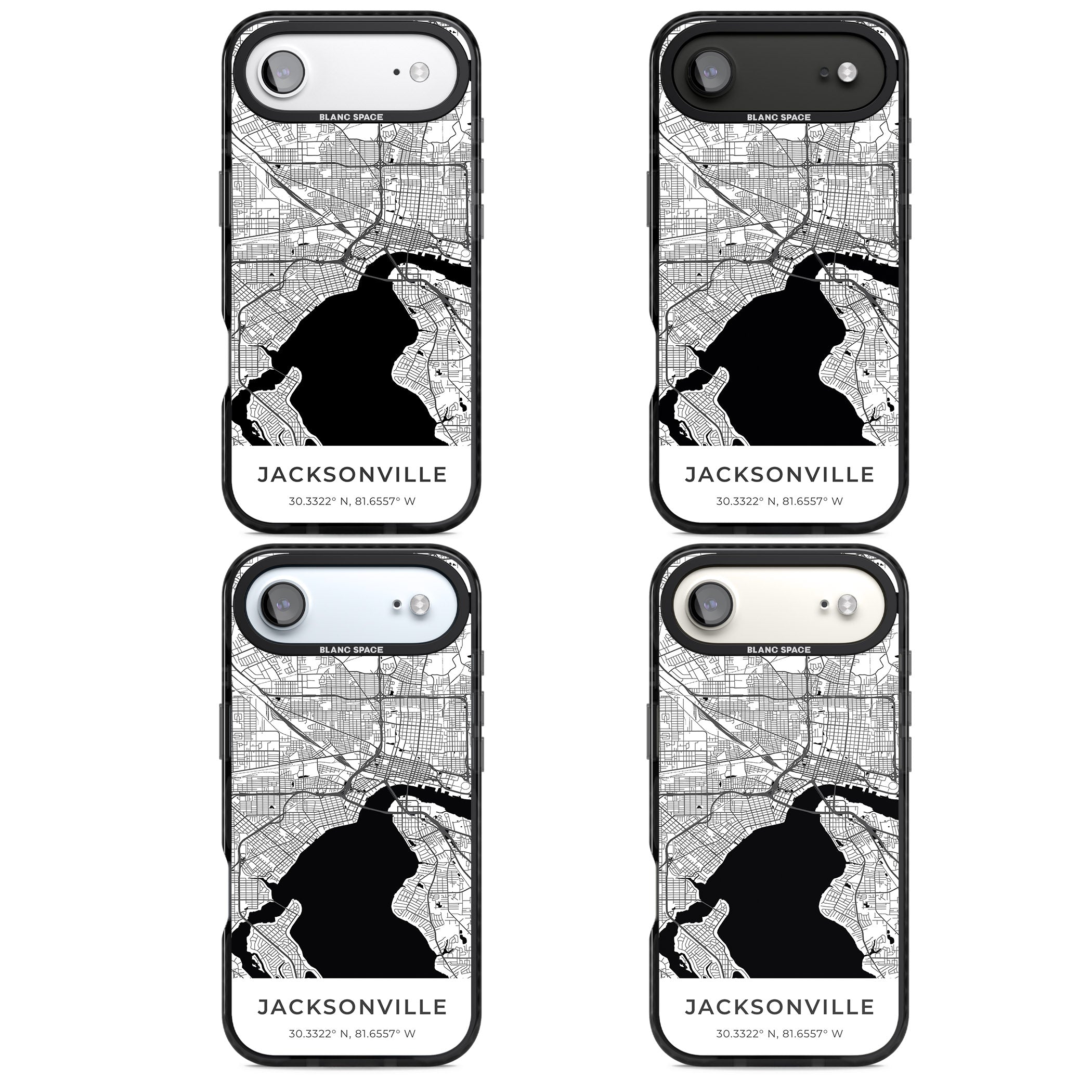 Jacksonville Map iPhone 17 Air Impact Pro Black Phone Case APT Impact Protection