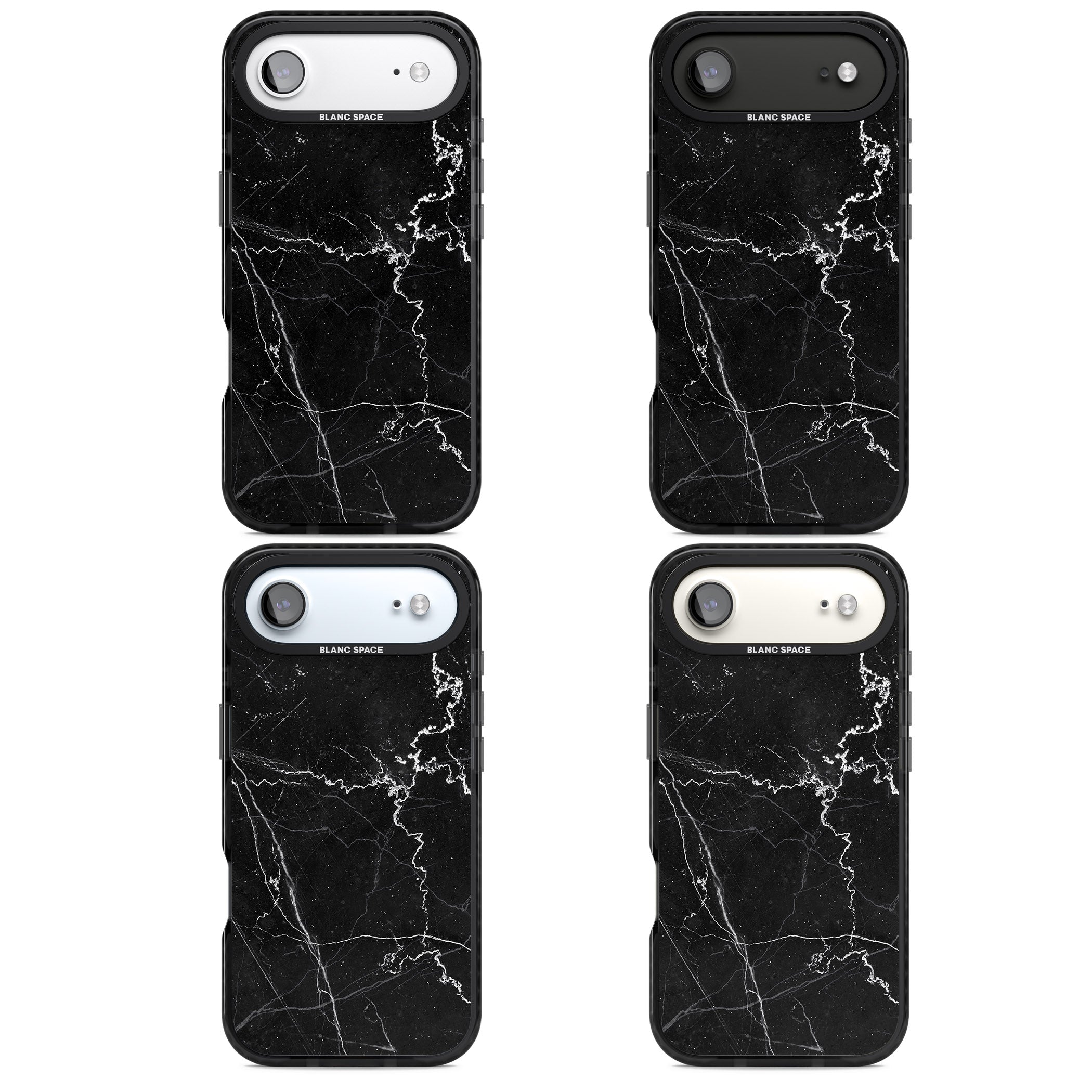 Bold Black Marble With White Texture iPhone 17 Air Impact Pro Black Phone Case APT Impact Protection