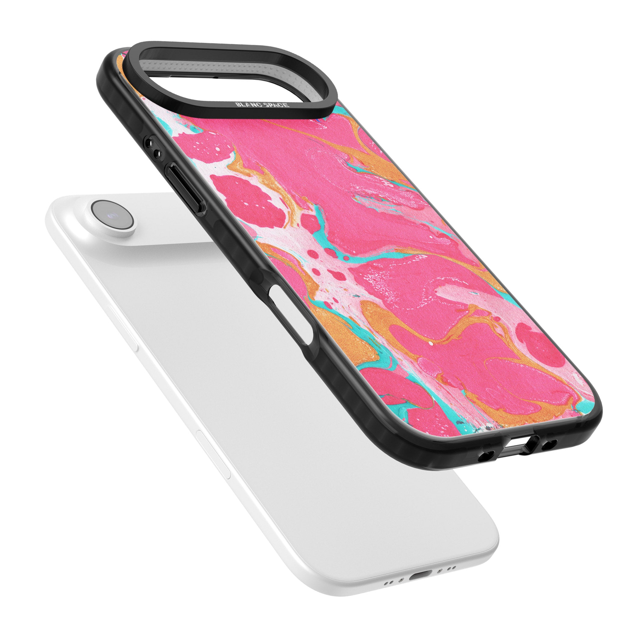 Vibrant Marbled Paper iPhone 17 Air Impact Pro Black Phone Case Colours