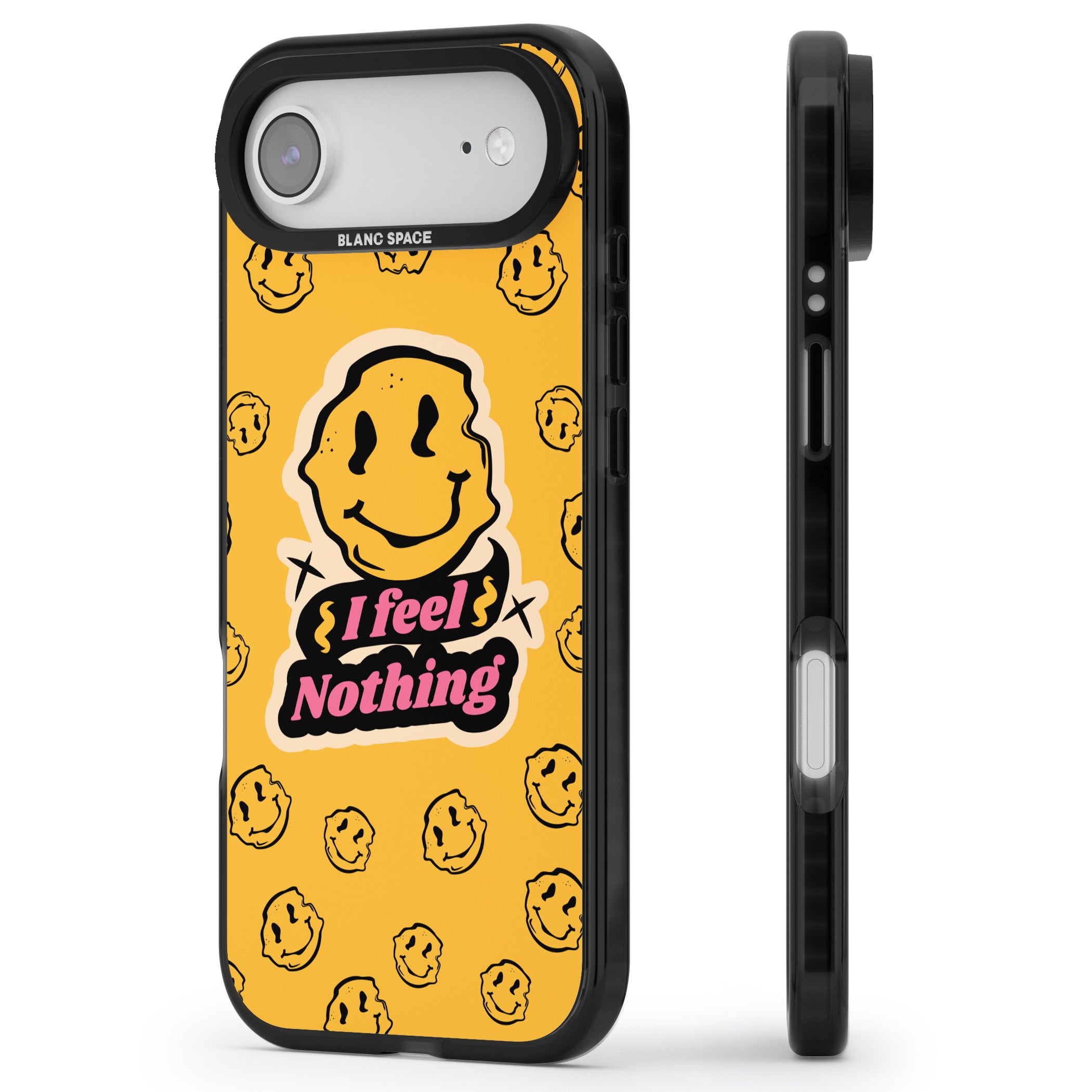 I Feel Nothing iPhone 17 Air Impact Pro Black Phone Case Side Profile