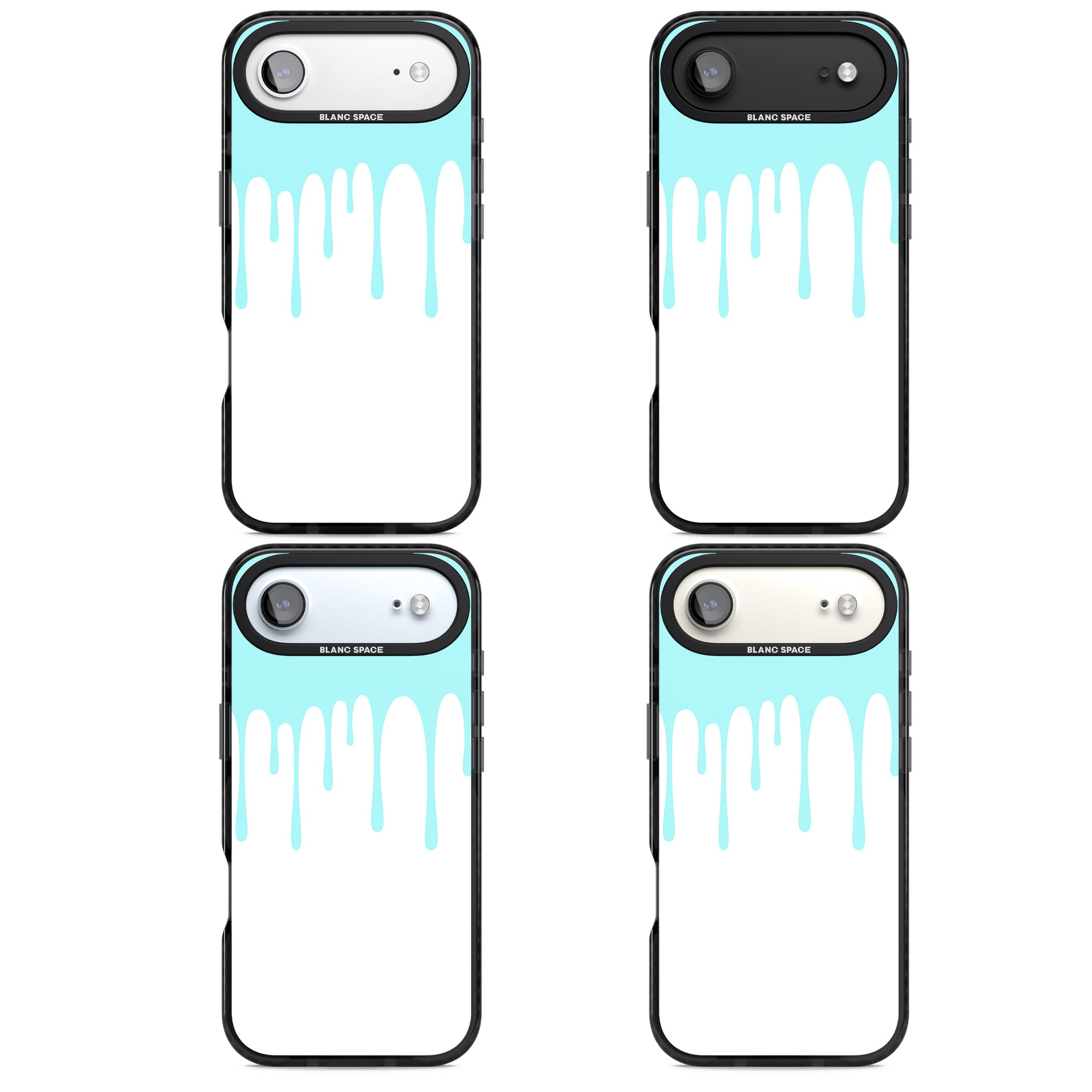 Melted Teal Drip iPhone 17 Air Impact Pro Black Phone Case APT Impact Protection