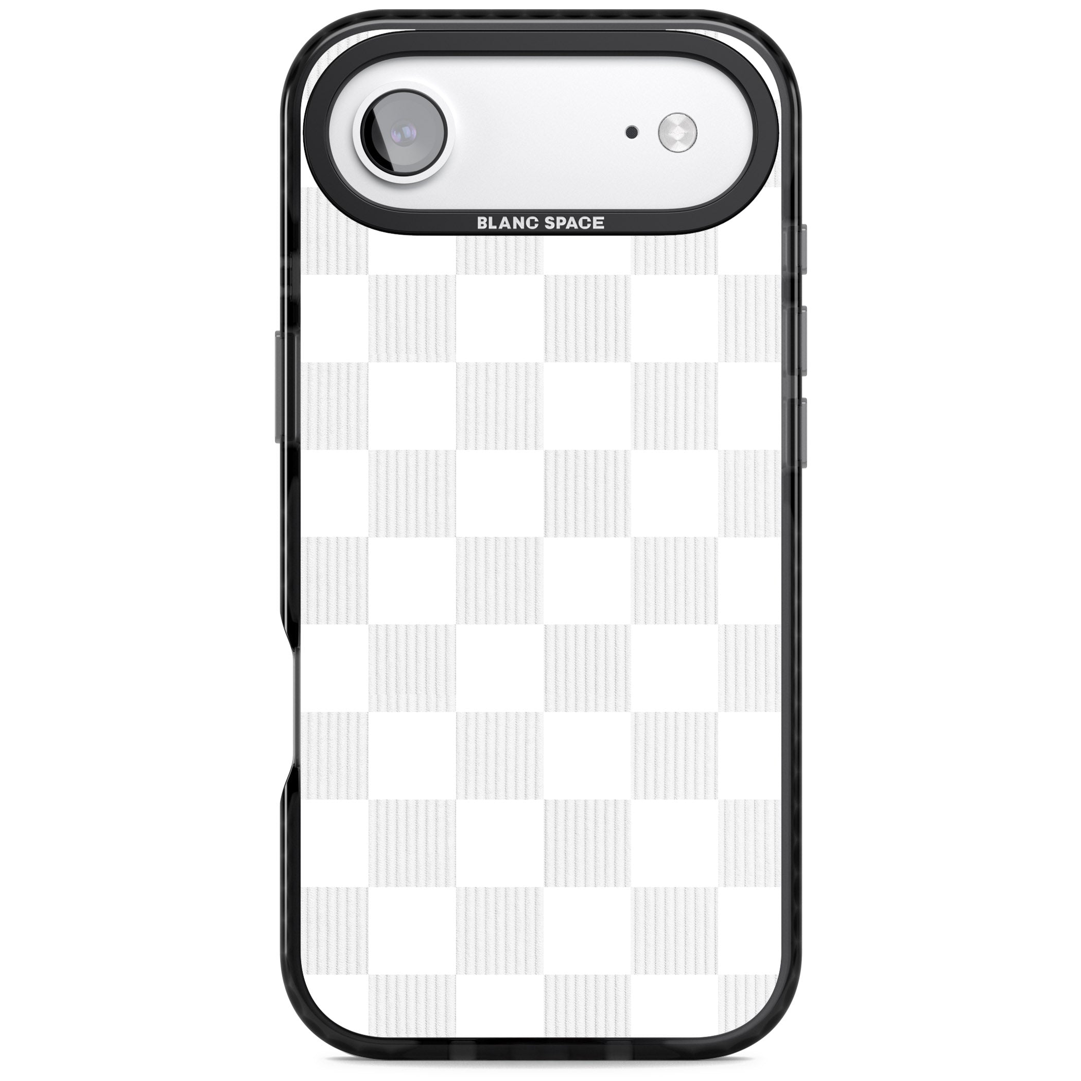 White Checkered iPhone 17 Air Impact Pro Black Phone Case
