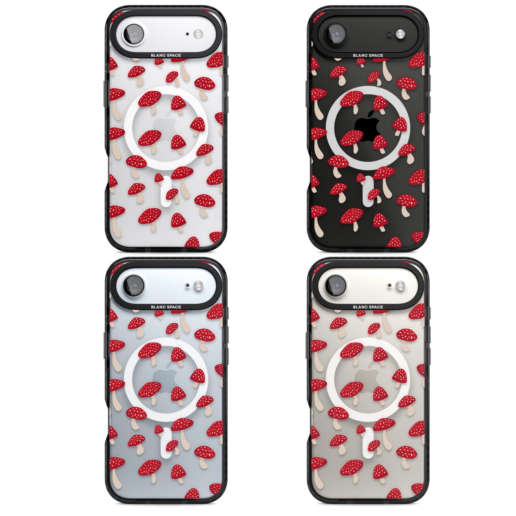 Magical Mushroom Pattern iPhone 17 Air Impact Pro Black Phone Case APT Impact Protection