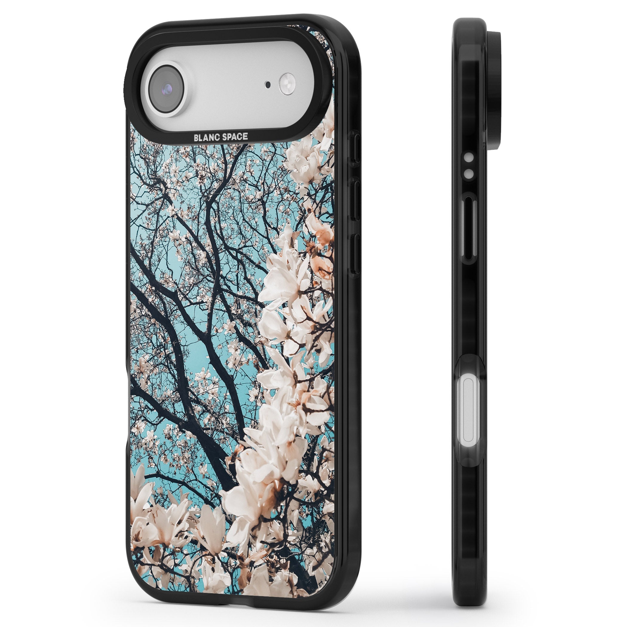 Magnolia Bloom iPhone 17 Air Impact Pro Black Phone Case Side Profile