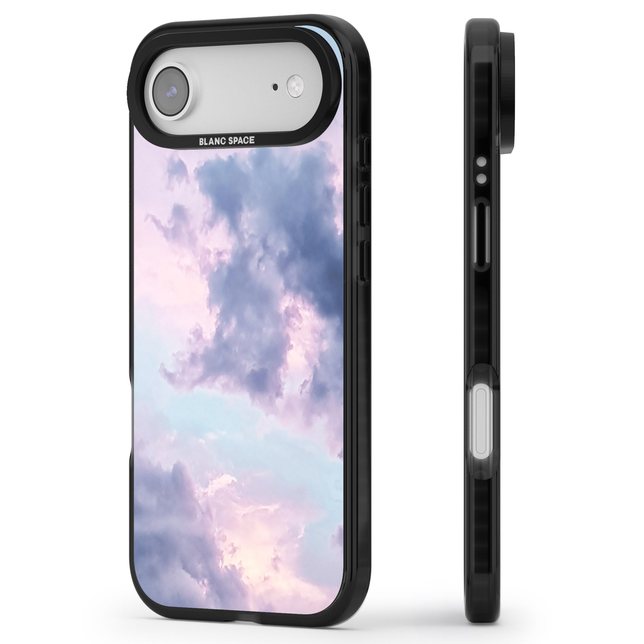 Pastel Sky Clouds iPhone 17 Air Impact Pro Black Phone Case Side Profile