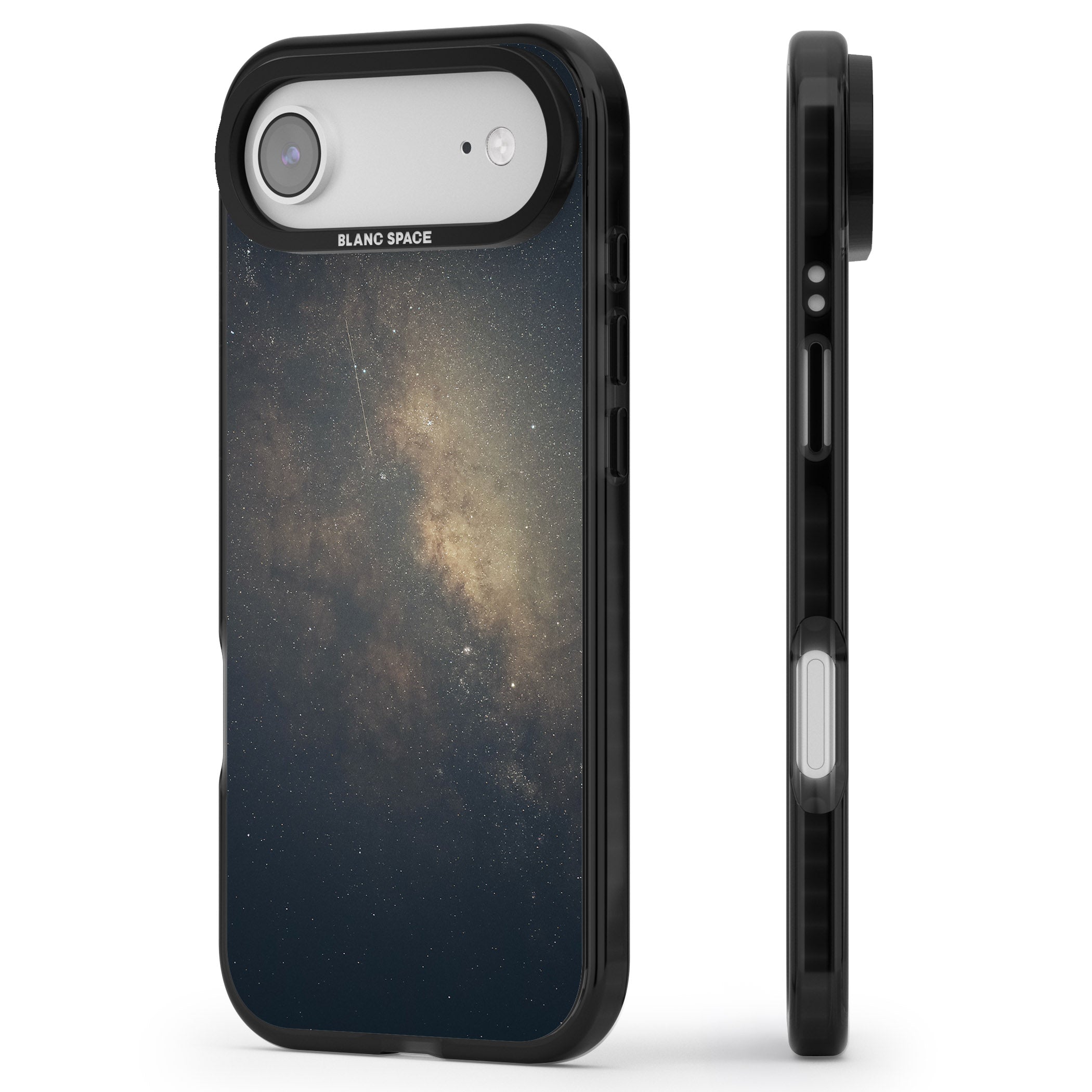 Cosmic Night Sky iPhone 17 Air Impact Pro Black Phone Case Side Profile