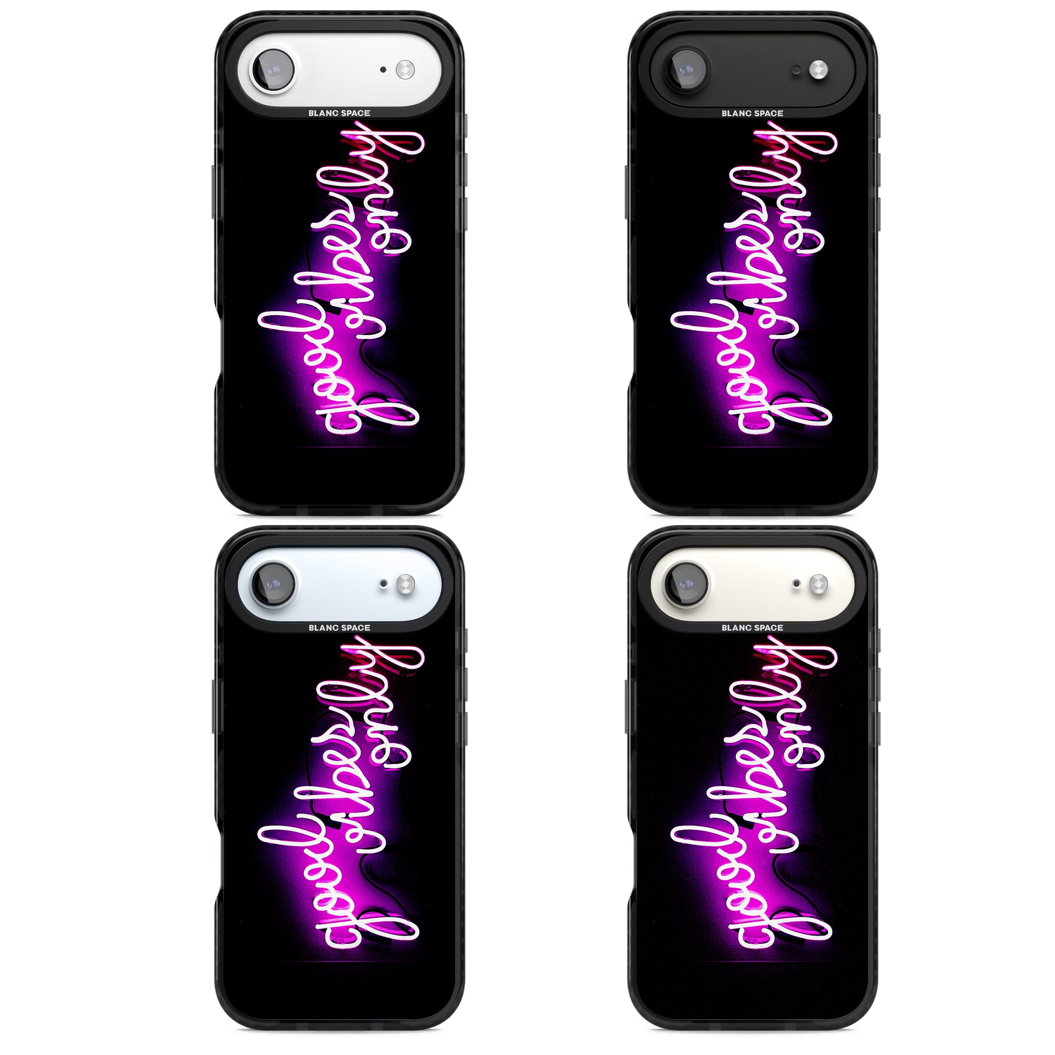 Good Vibes Only Neon Glow iPhone 17 Air Impact Pro Black Phone Case APT Impact Protection