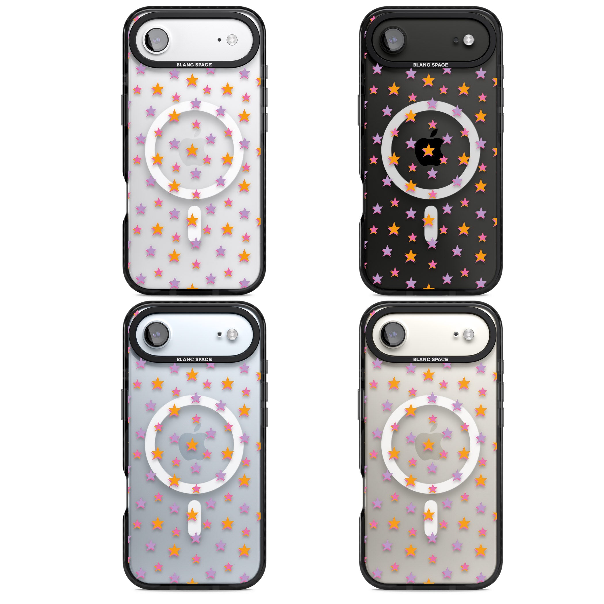 Spangling Stars Pattern iPhone 17 Air Impact Pro Black Phone Case APT Impact Protection