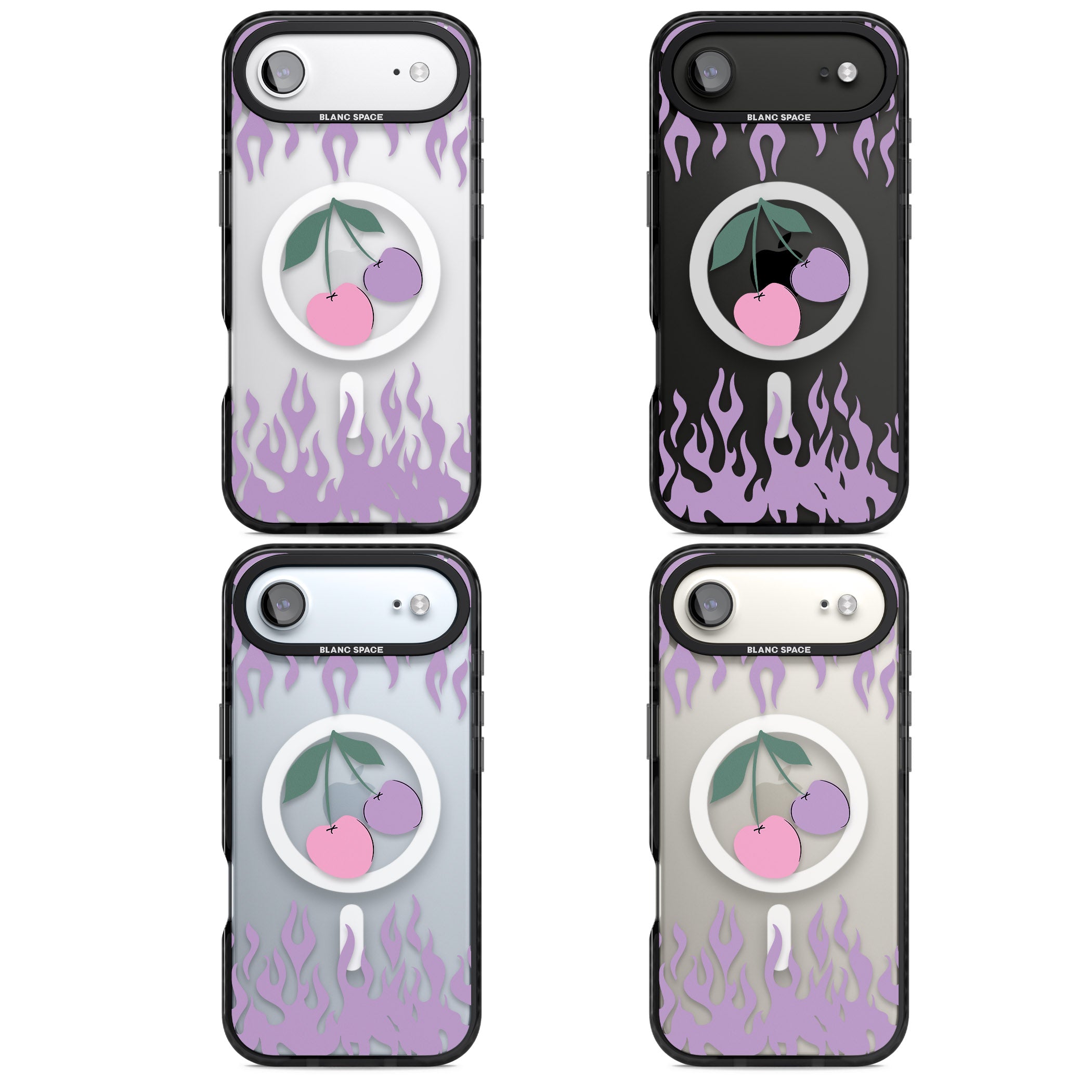 Cherries N' Flames iPhone 17 Air Impact Pro Black Phone Case APT Impact Protection