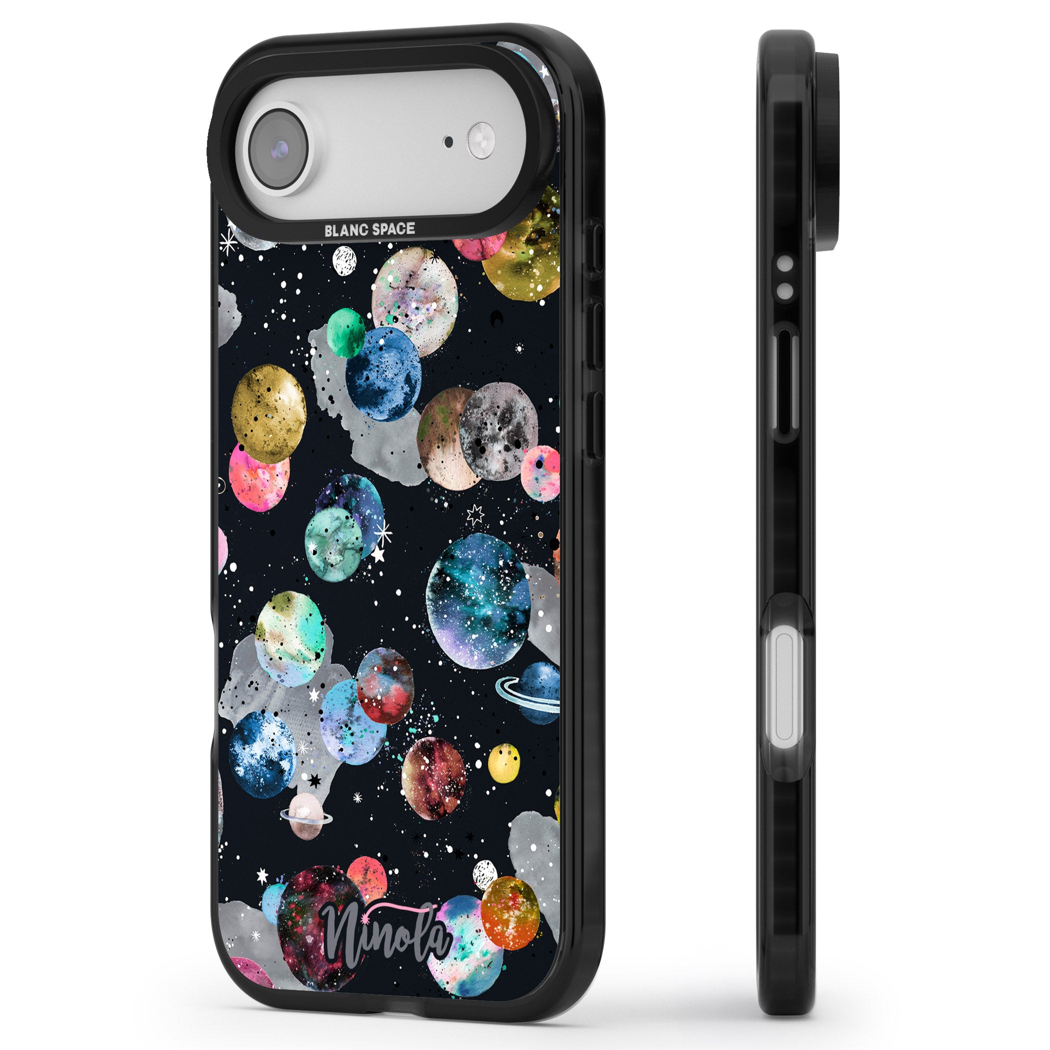 Cosmic Galaxy iPhone 17 Air Impact Pro Black Phone Case Side Profile