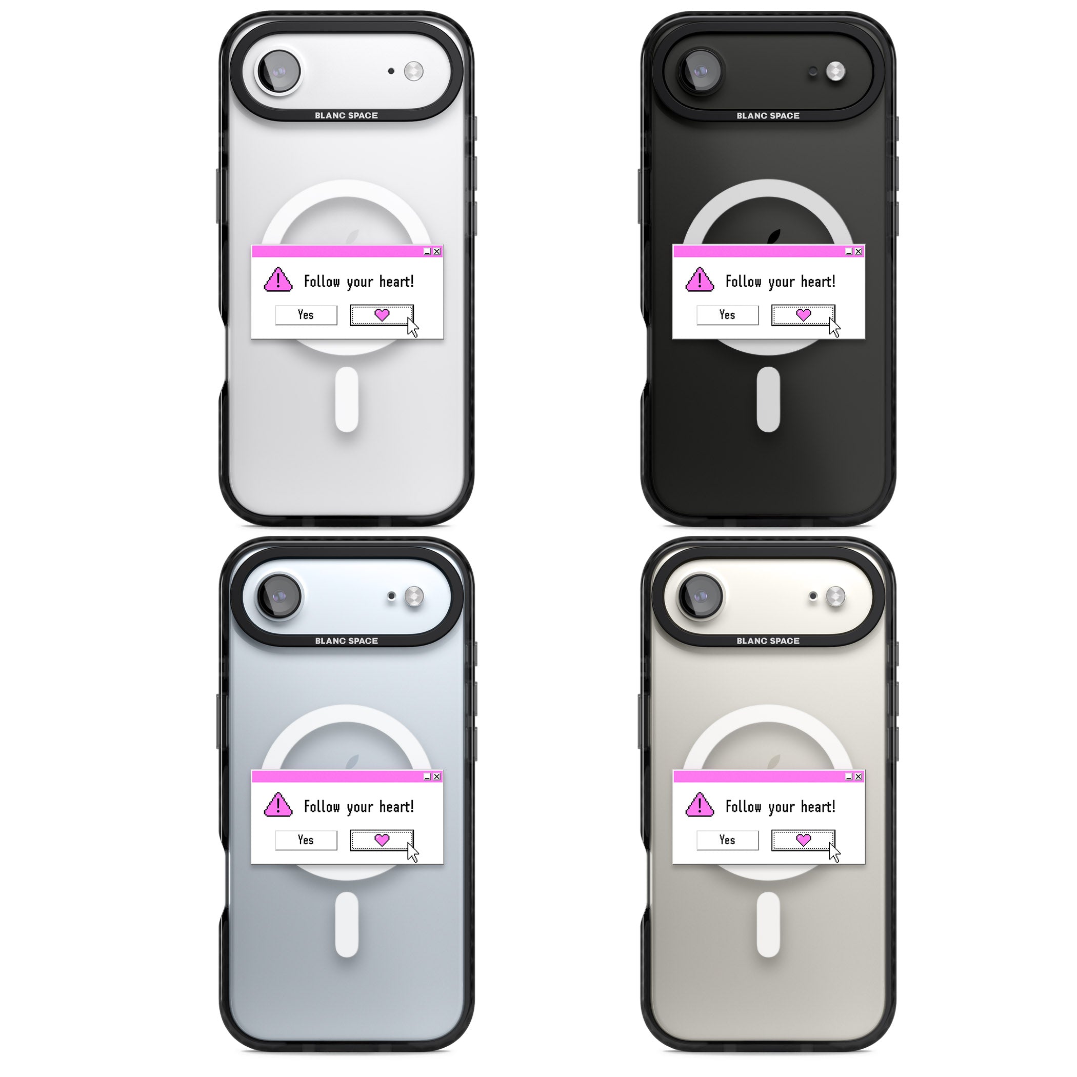 Follow Your Heart.Exe iPhone 17 Air Impact Pro Black Phone Case APT Impact Protection