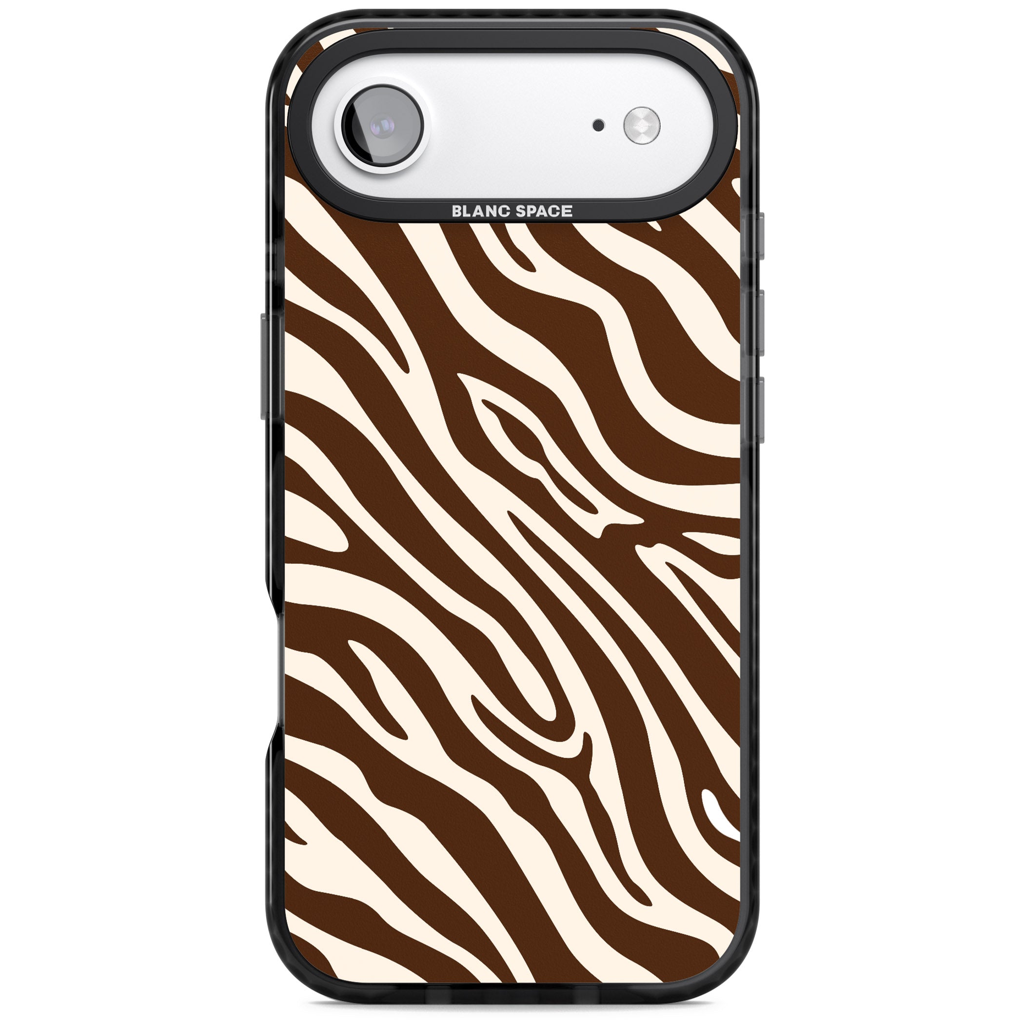 Brown & Cream Zebra iPhone 17 Air Impact Pro Black Phone Case