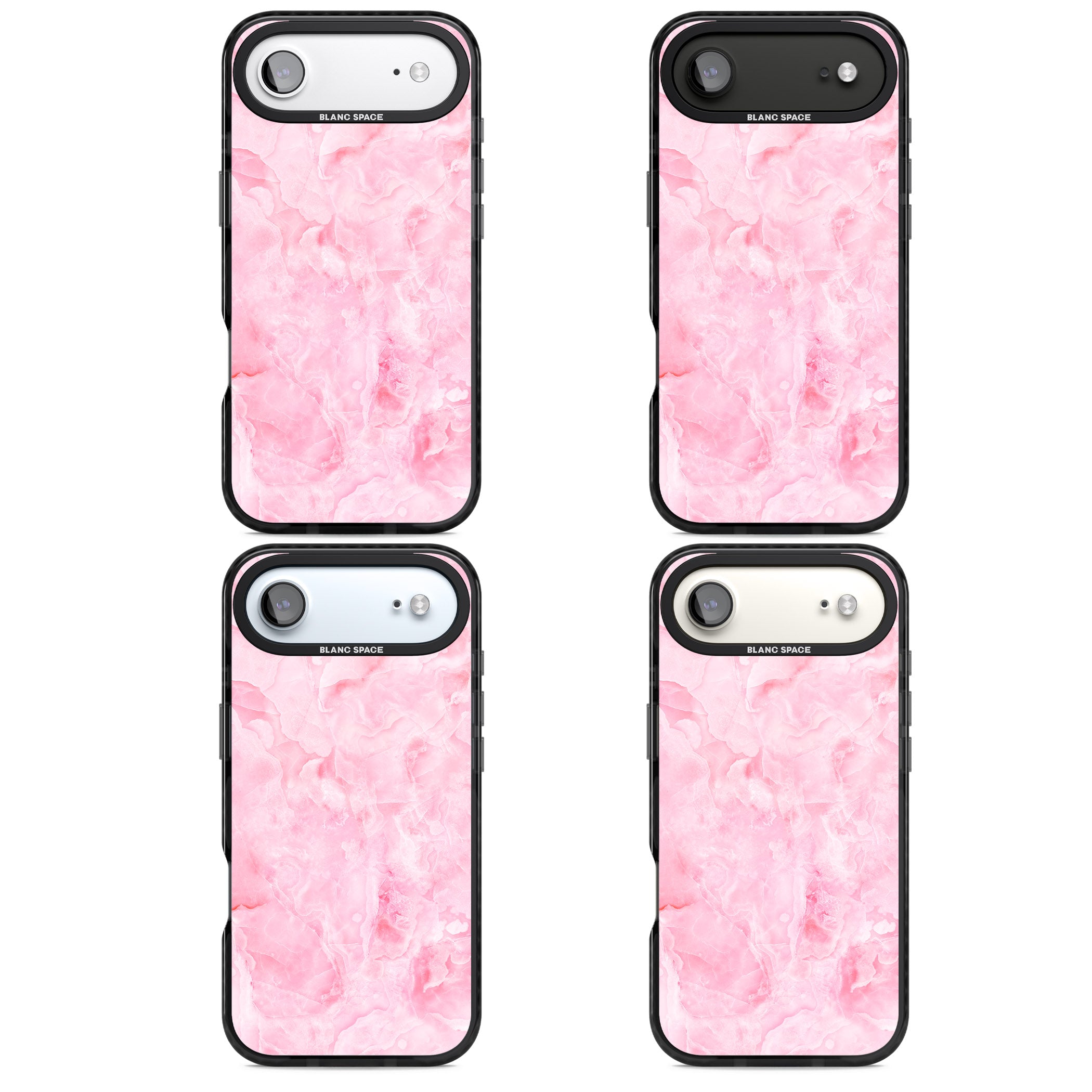 Pink Onyx Marble iPhone 17 Air Impact Pro Black Phone Case APT Impact Protection