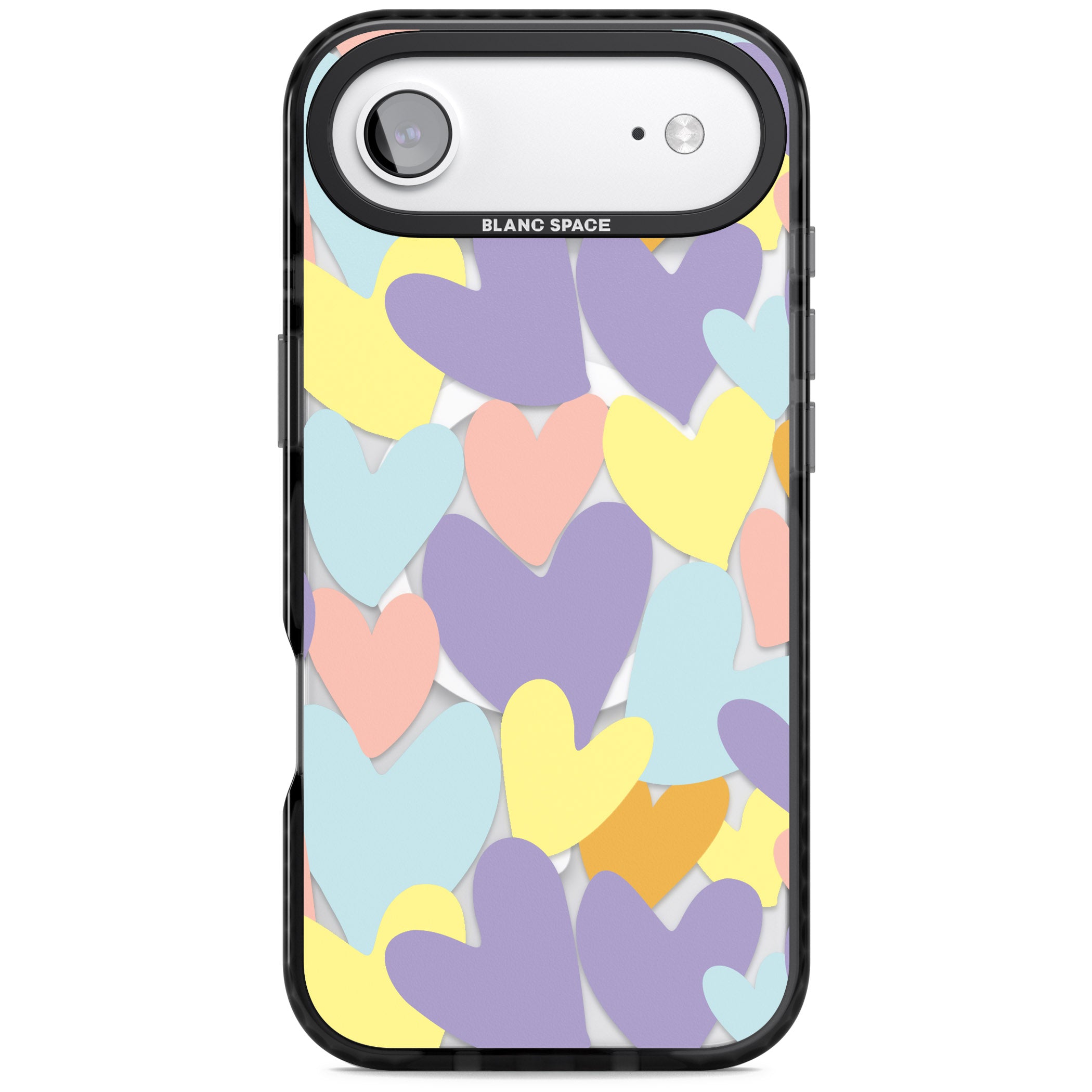 Pastel Hearts iPhone 17 Air Impact Pro Black Phone Case