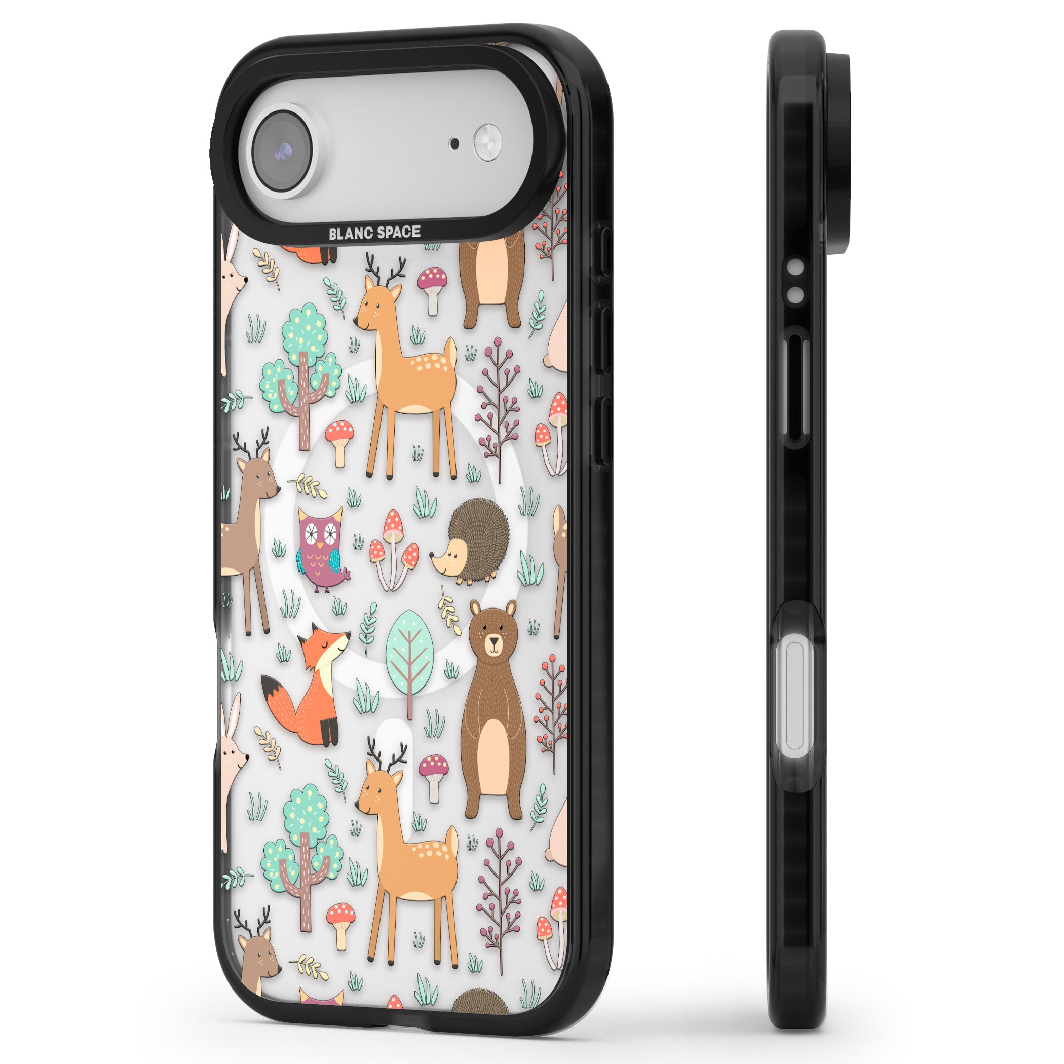 Wildlife Pattern iPhone 17 Air Impact Pro Black Phone Case Side Profile