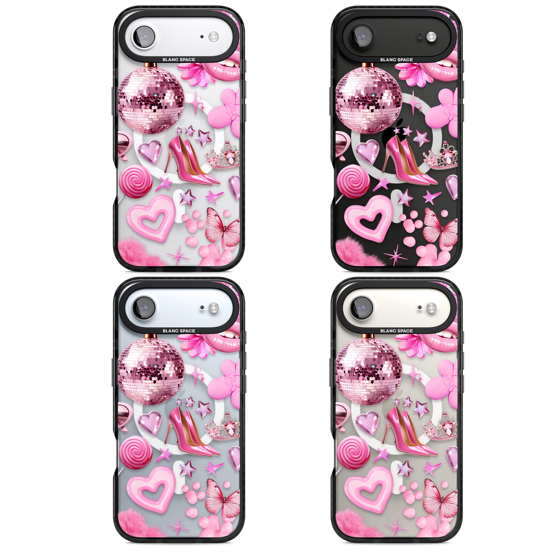 Pink Glam iPhone 17 Air Impact Pro Black Phone Case APT Impact Protection