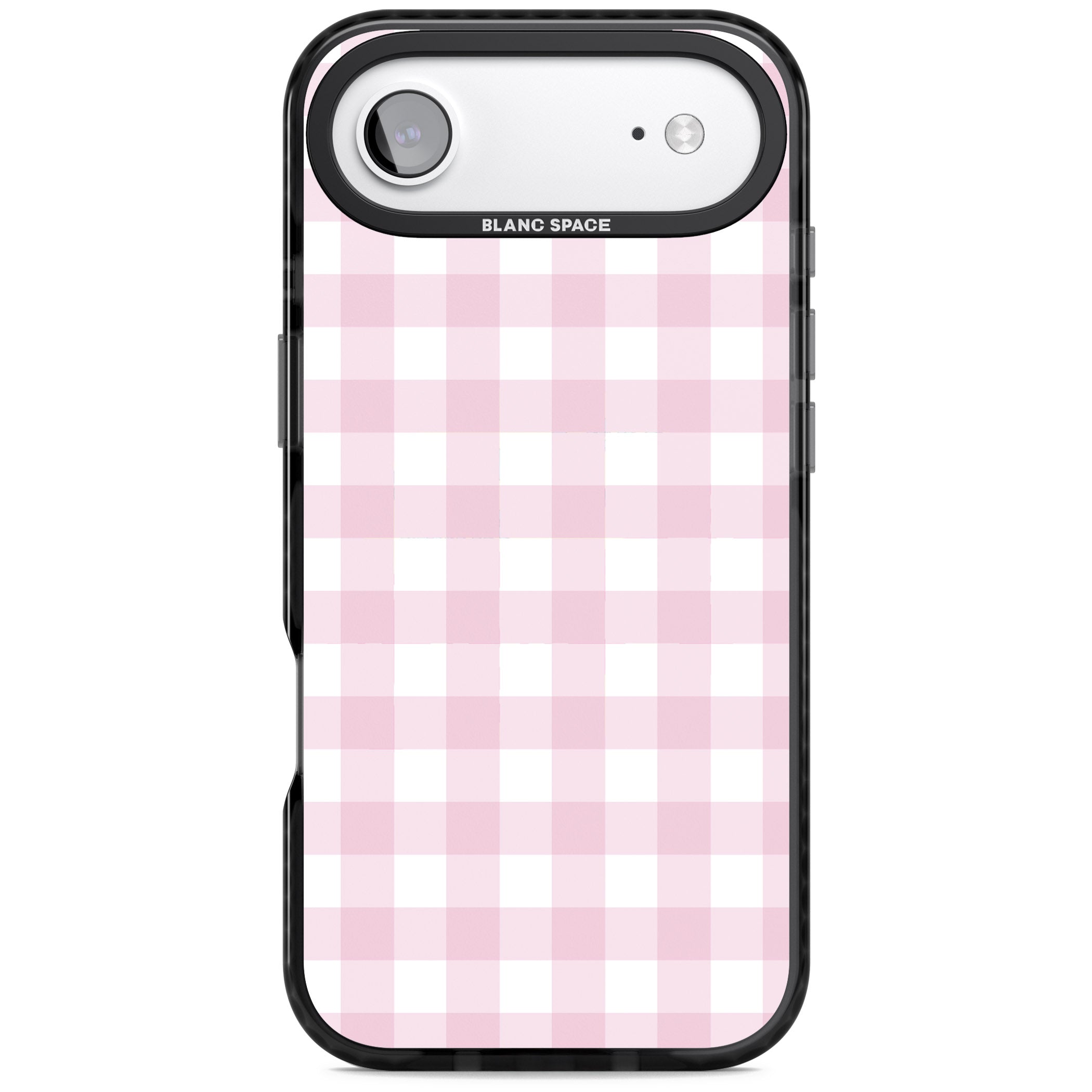 Pink Gingham Pattern iPhone 17 Air Impact Pro Black Phone Case