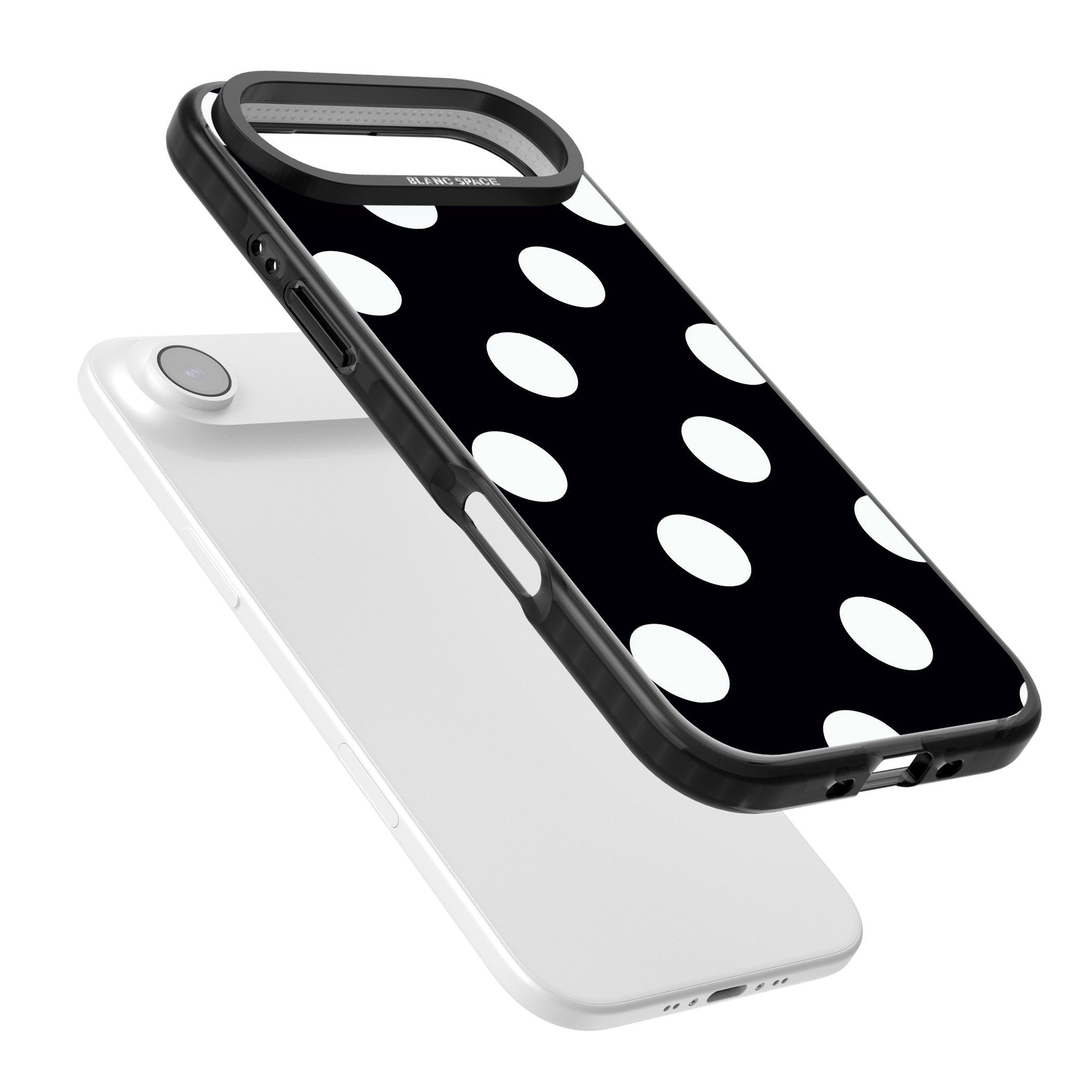 Chic Black Polka Dot iPhone 17 Air Impact Pro Black Phone Case Colours