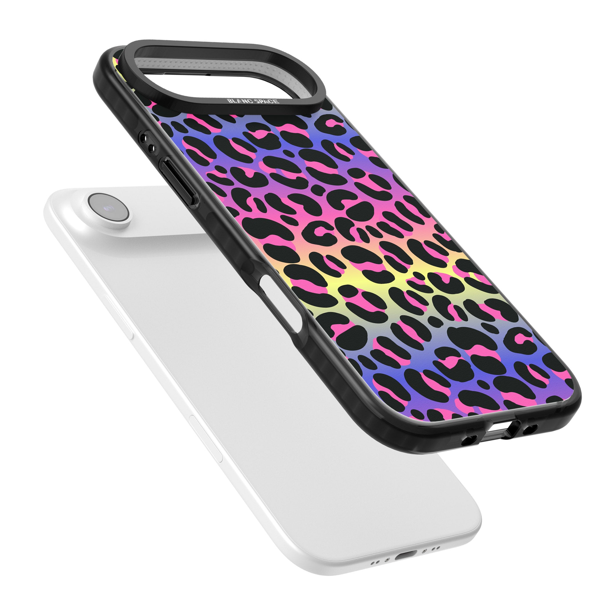 Rainbow Gradient Leopard iPhone 17 Air Impact Pro Black Phone Case Colours