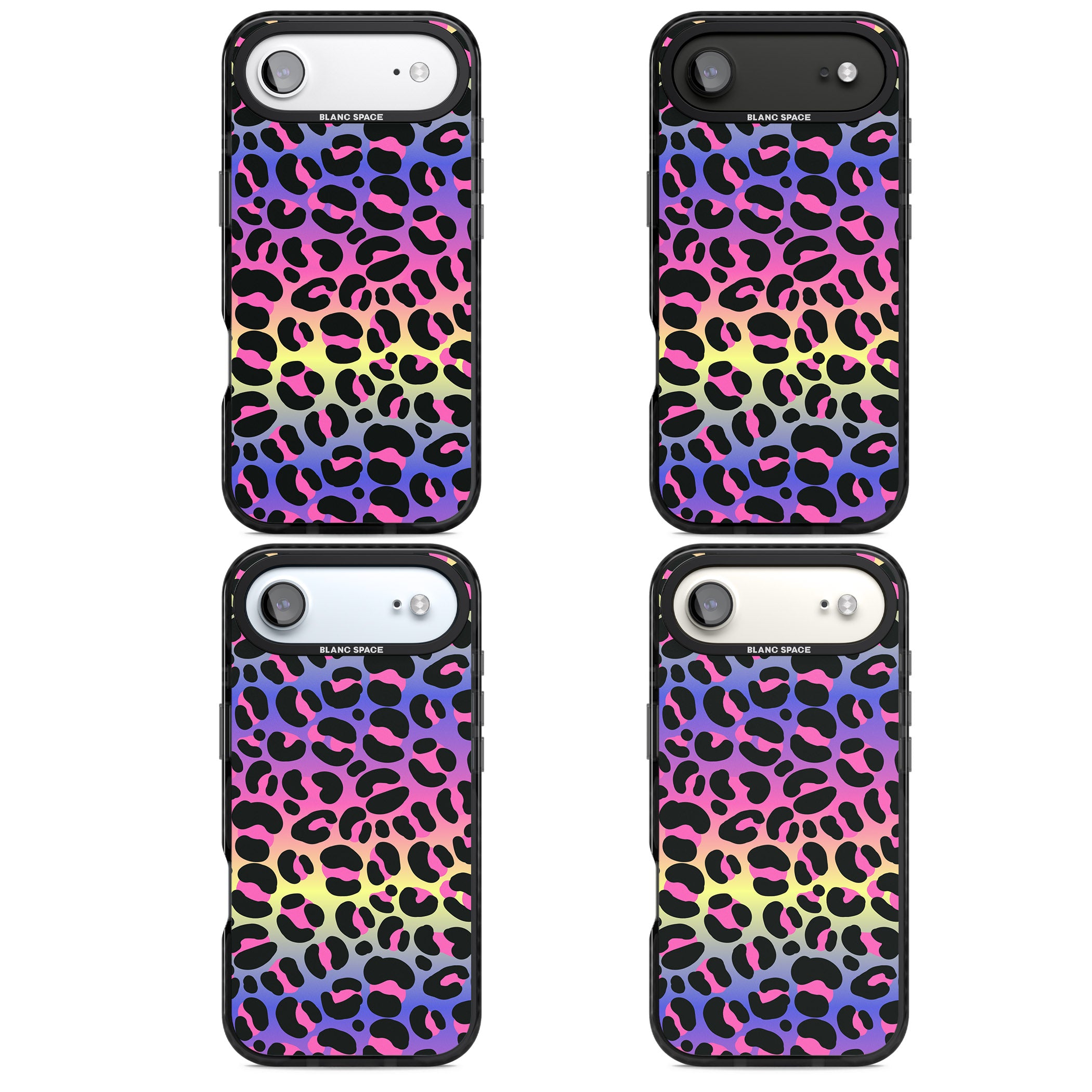 Rainbow Gradient Leopard iPhone 17 Air Impact Pro Black Phone Case APT Impact Protection
